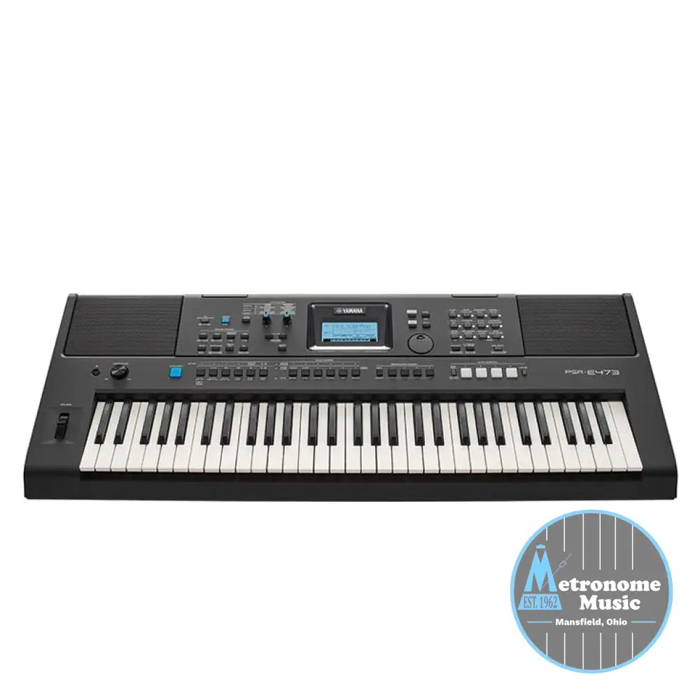 Yamaha PSR-E473 61-Key Portable Keyboard w/Survival Kit - Metronome Music Inc.