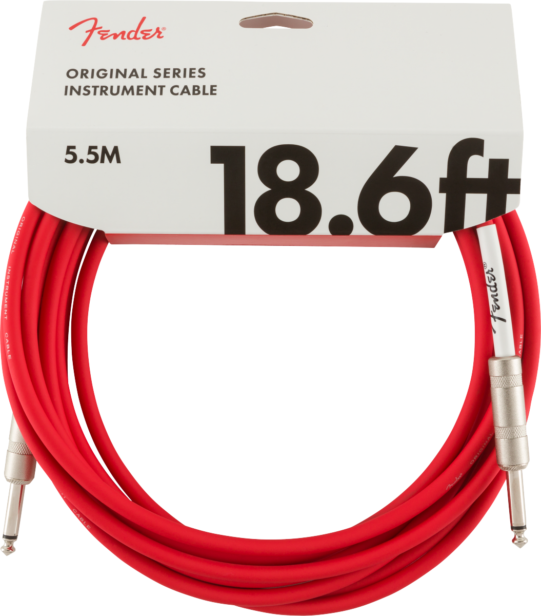 Fender Original Series Instrument Cable, Fiesta Red- 18.6ft - Metronome Music Inc.