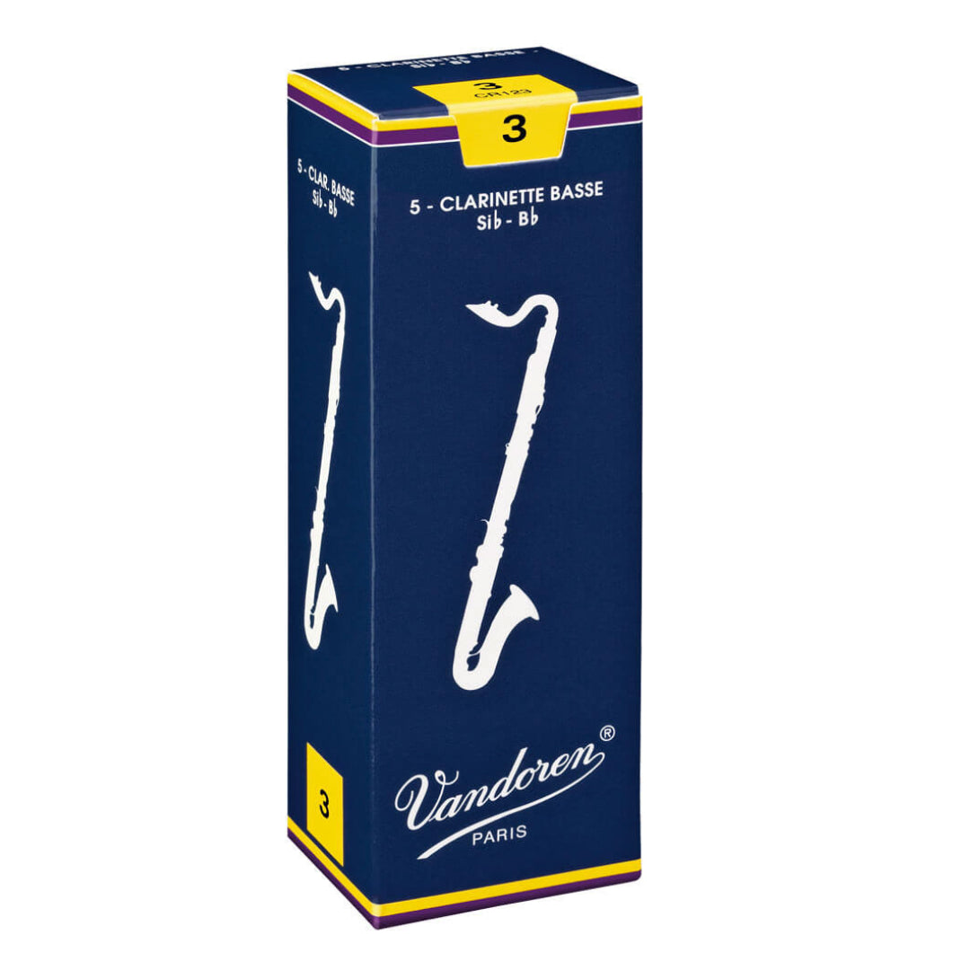 Vandoren Traditional Bass Clarinet Reeds- #3 Box of 5 - Metronome Music Inc.