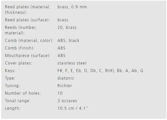 Hohner MS Series Big River Harp- Key of D - Metronome Music Inc.