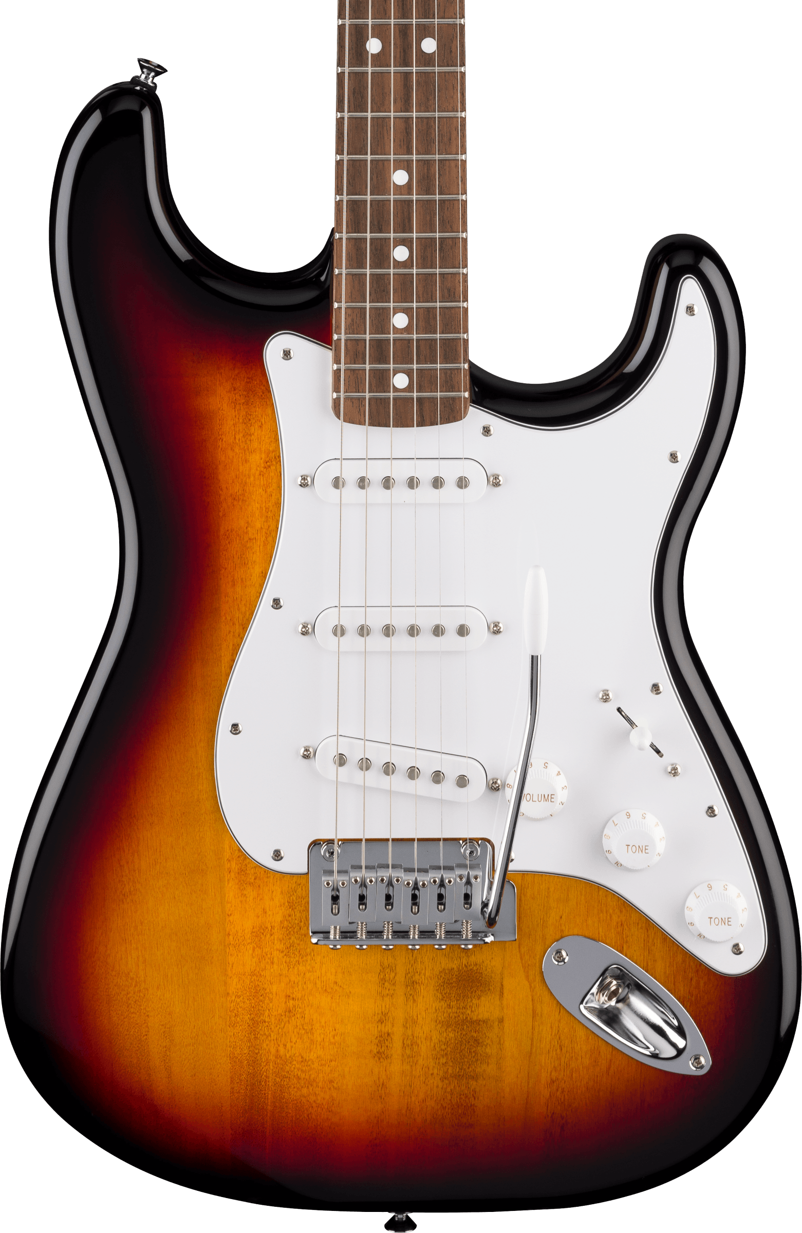 Fender  Standard Stratocaster, Laurel Fingerboard, White Pickguard, 3-Color Sunburst - Metronome Music Inc.