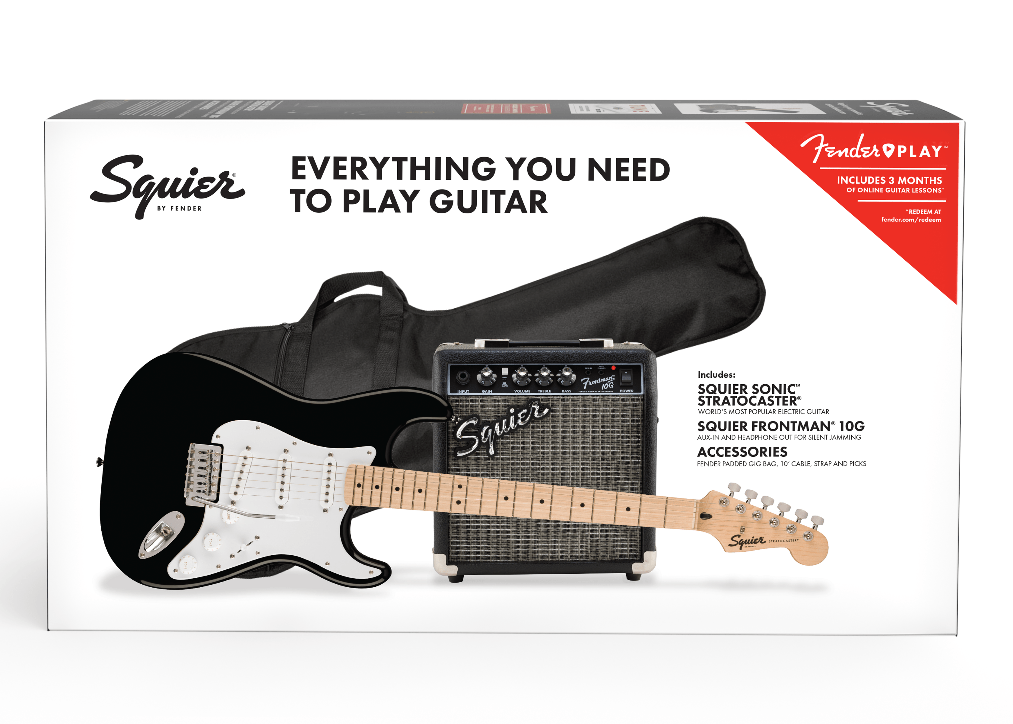 Squier Sonic Stratocaster Pack - Black - Metronome Music Inc.
