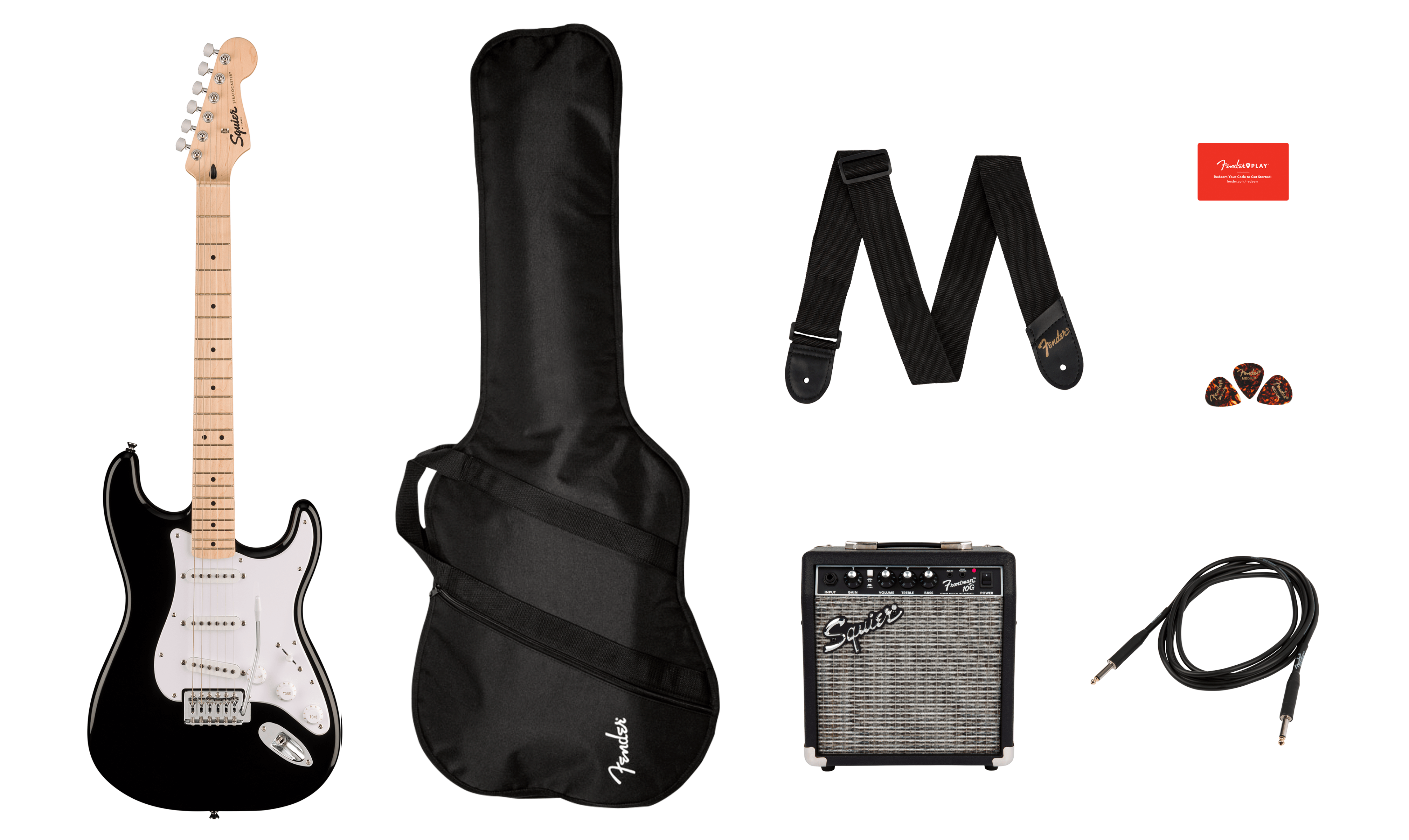 Squier Sonic Stratocaster Pack - Black - Metronome Music Inc.