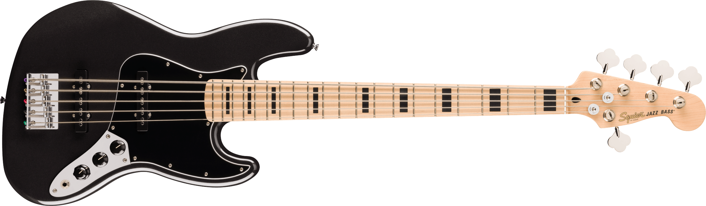 Squier Affinity Series Active Jazz Bass V - Black Metallic - Metronome Music Inc.