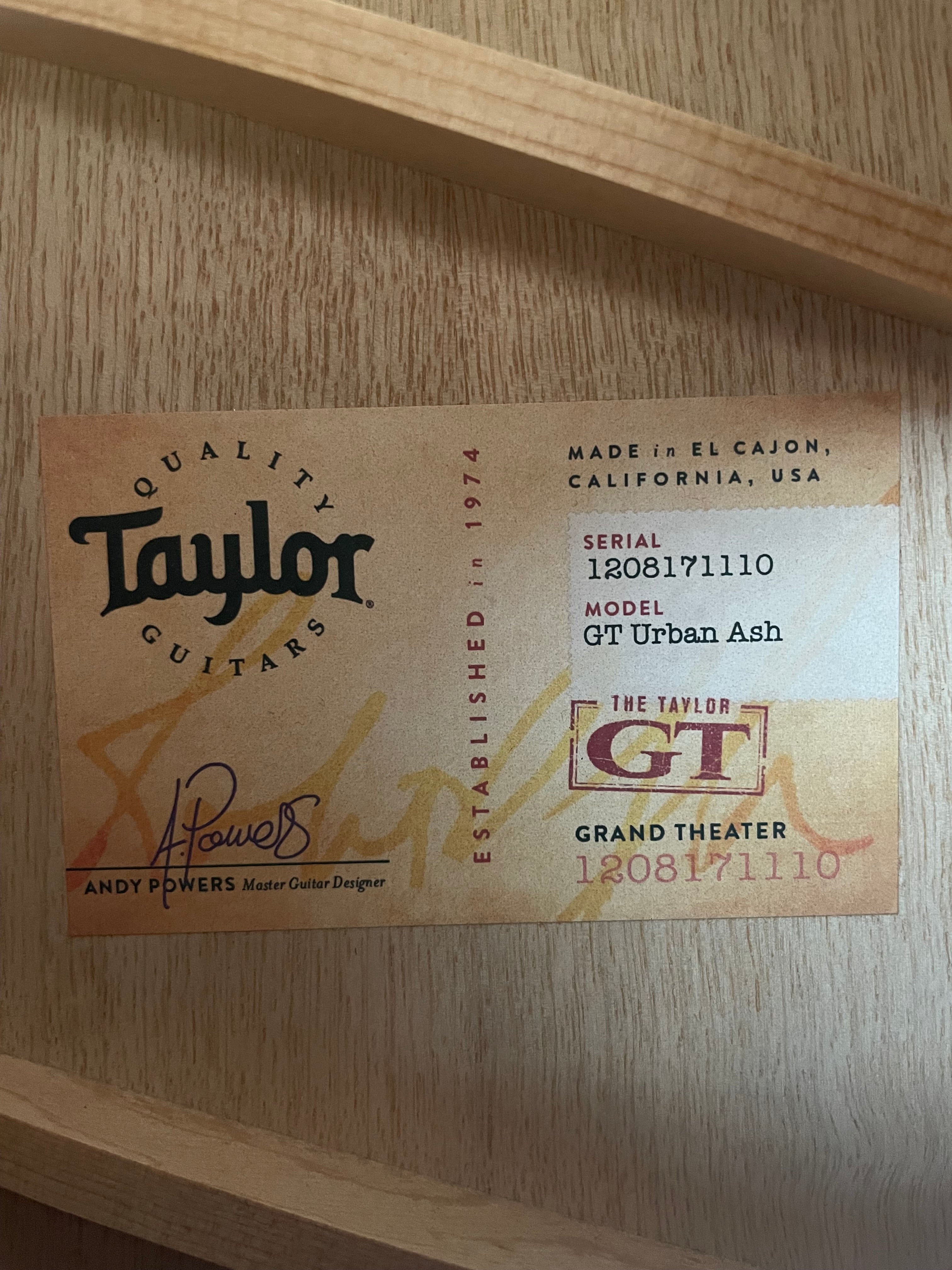 Taylor GT Urban Ash Grand Theater - Natural (Used)