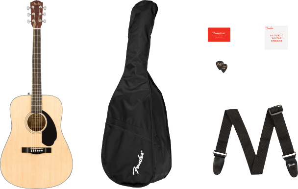 Fender CD-60S Dreadnought Pack V2 w/Gig Bag - Natural