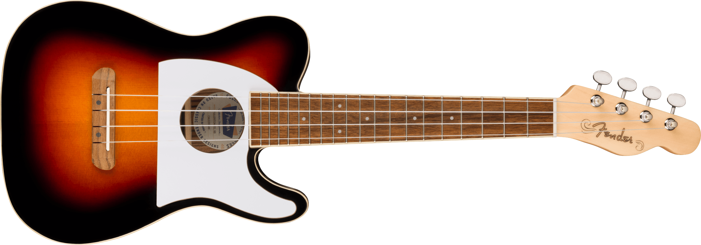 Fender Fullerton Tele Uke, Concert Ukulele - 2-Color Sunburst - Metronome Music Inc.
