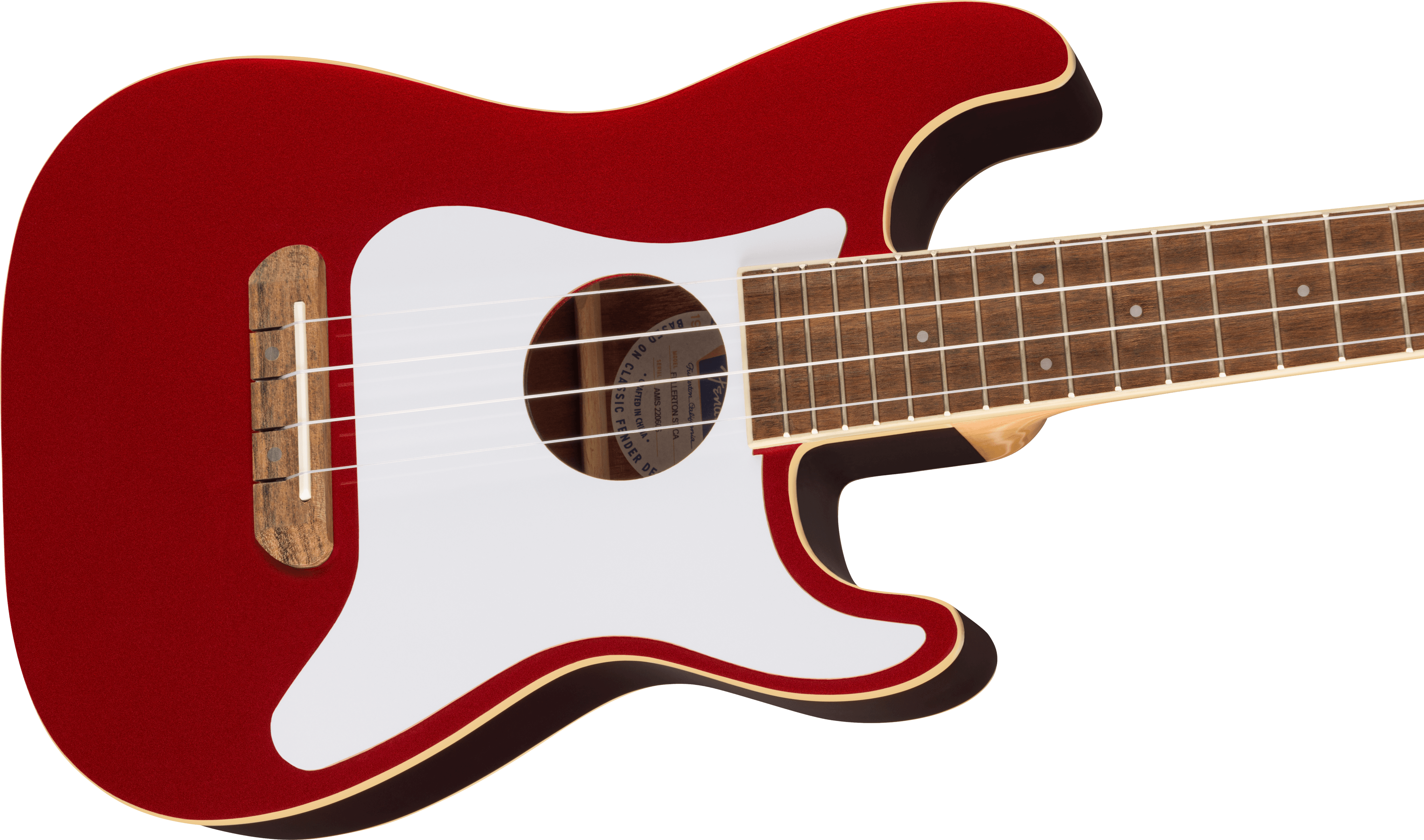 Fender Fullerton Strat Uke, Concert Ukulele - Candy Apple Red - Metronome Music Inc.