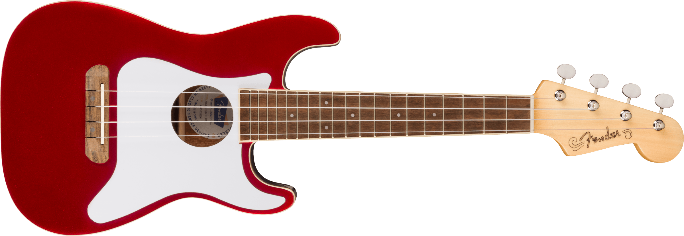 Fender Fullerton Strat Uke, Concert Ukulele - Candy Apple Red - Metronome Music Inc.