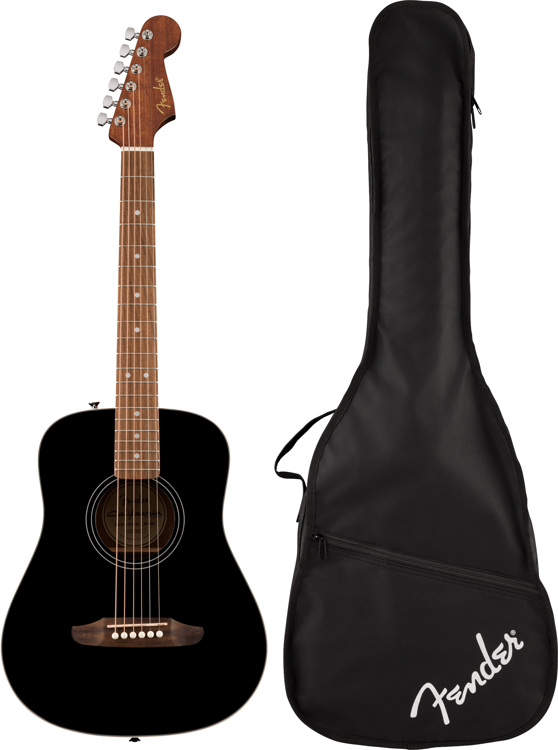 Fender California Standard Redondo Mini with Bag, Spruce Top, Black