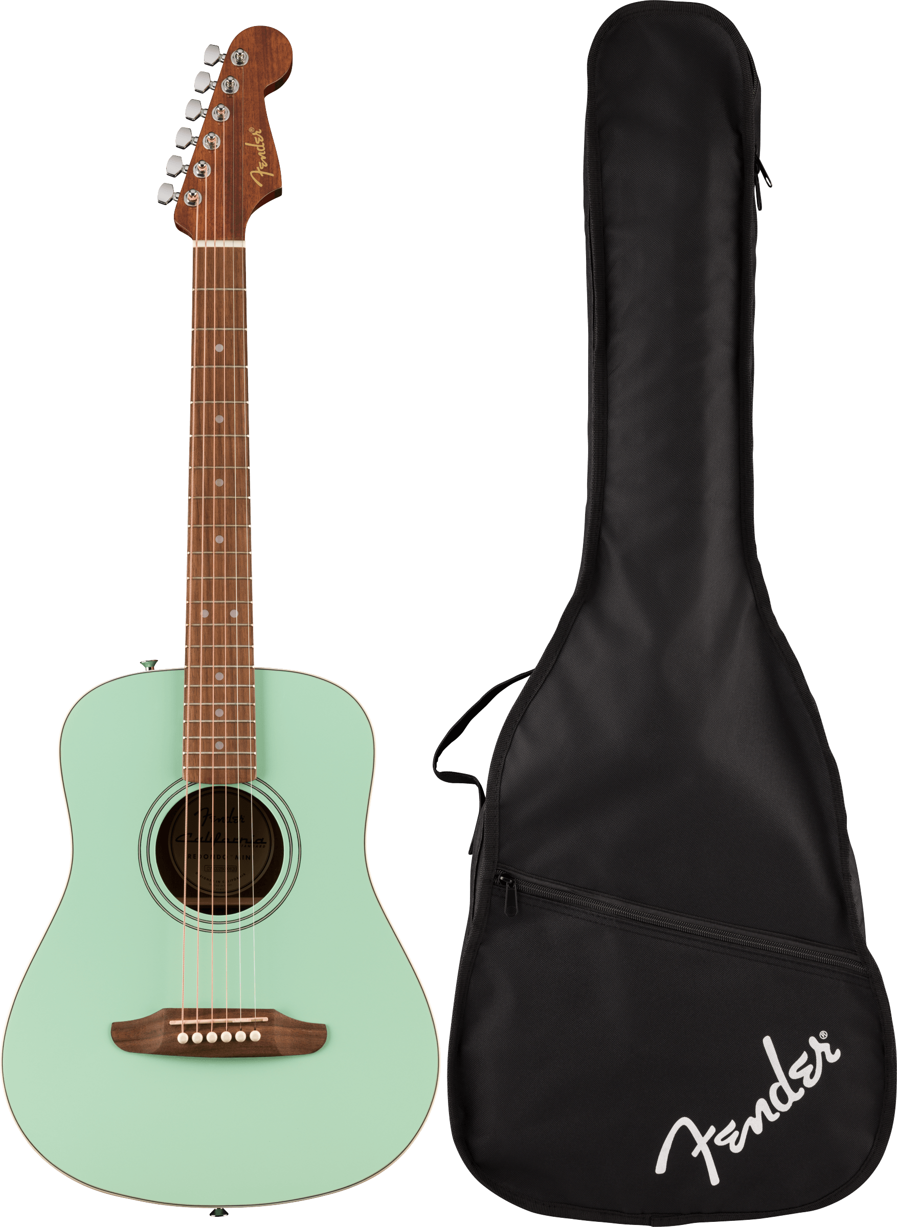 Fender California Standard Redondo Mini with Bag, Spruce Top, Surf Green