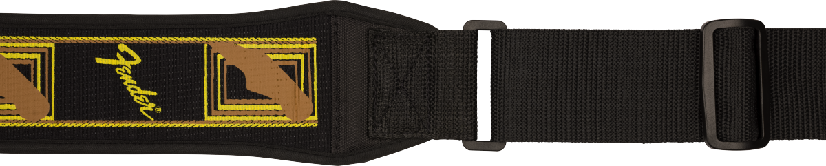 FENDER  Swell™ Neoprene Strap, Blk/Ylw/Brn Mono, 2.5" - Metronome Music Inc.