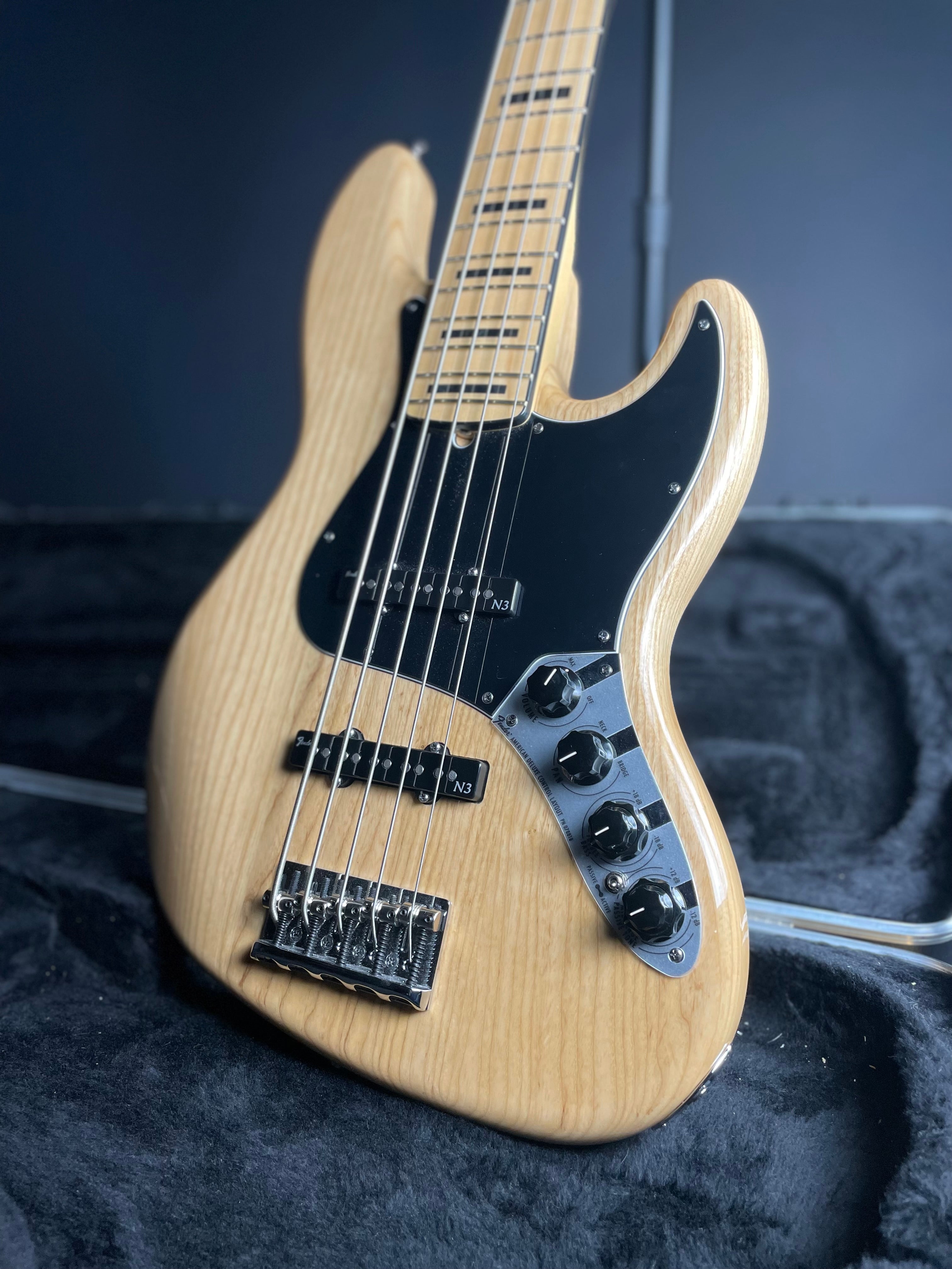 Fender American Deluxe Jazz Bass V Ash w/OHSC - Natural (2012)