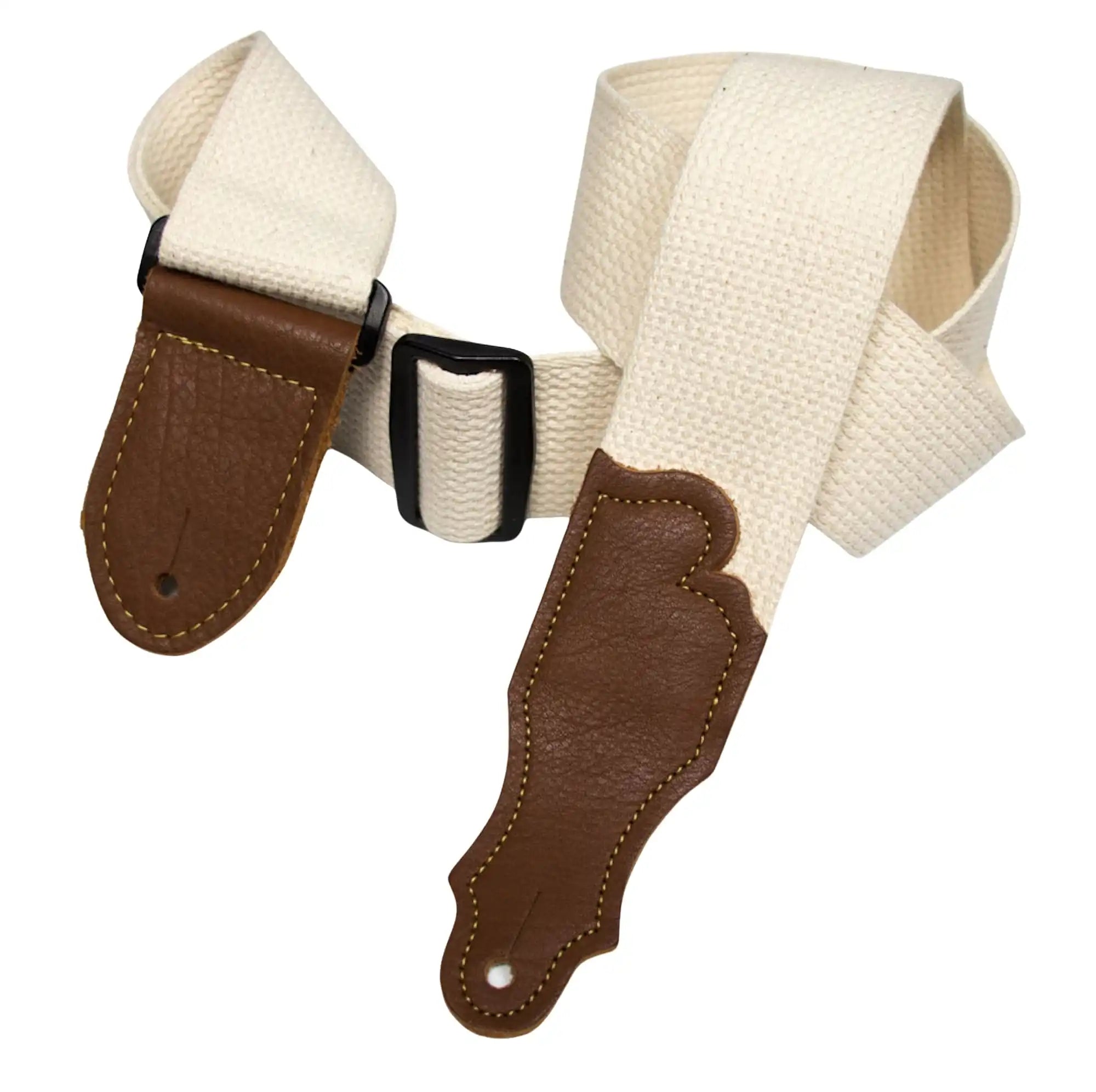 Franklin 2" Natural Cotton Guitar Strap – Glove Leather End Tab USA MADE! - Metronome Music Inc.