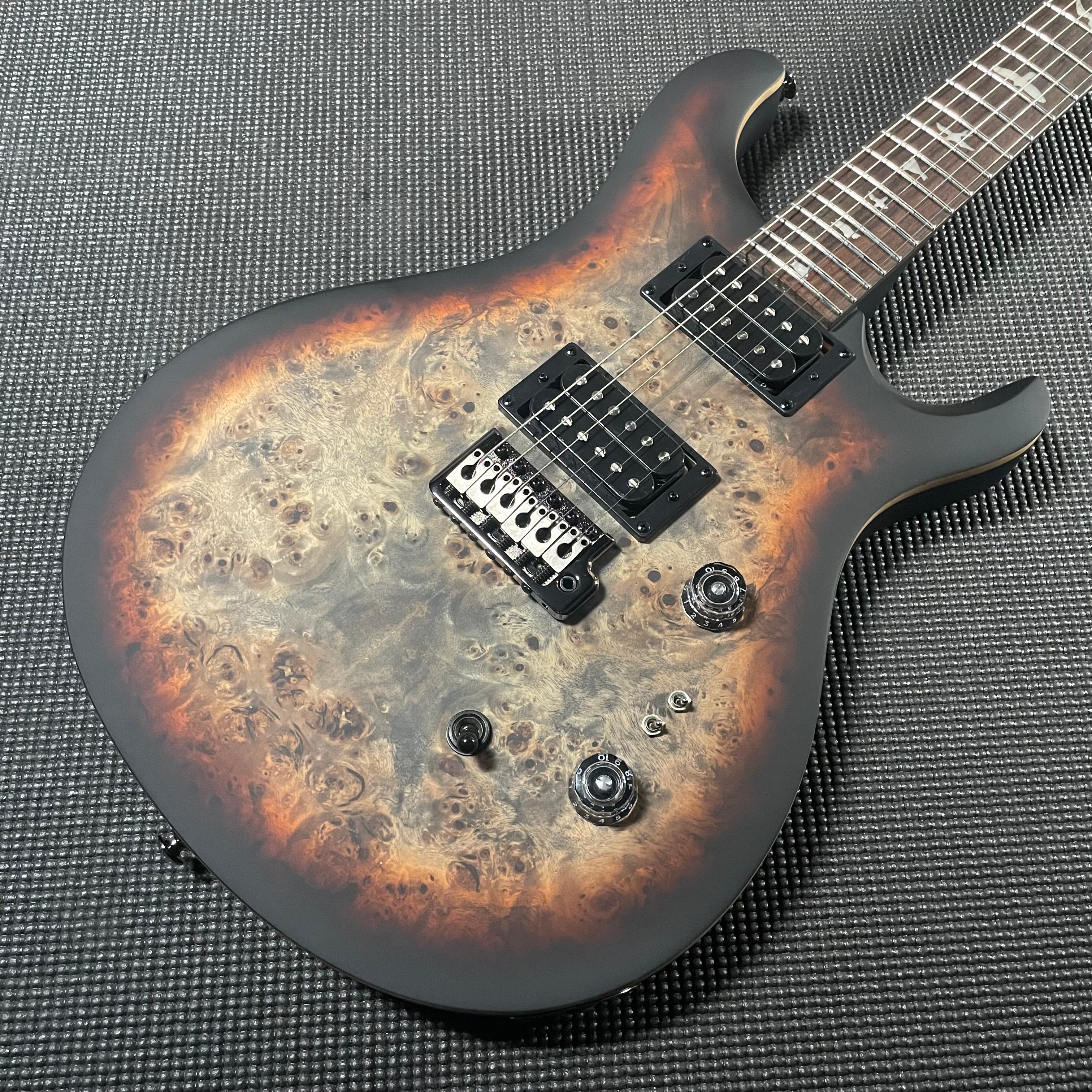 MORI PRS SE Custom 24-08 Quilt Charcoal Cherry Burst NEW
