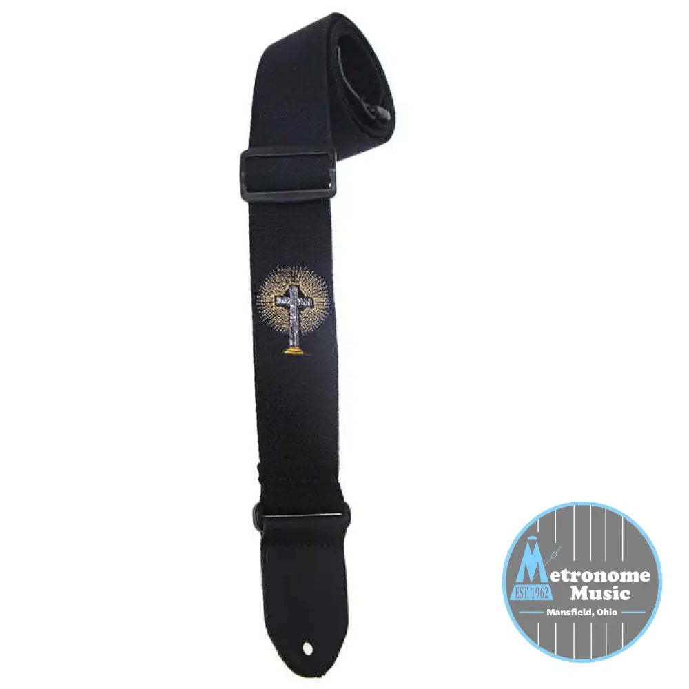 2" HENRY HELLER COTTON WITH EMBROIDERED DESIGN BLK - Metronome Music Inc.