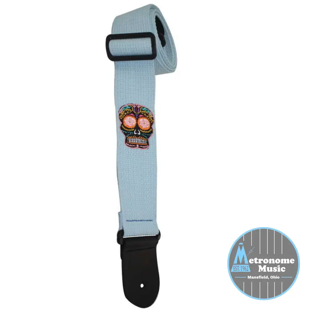 2" HENRY HELLER COTTON WITH EMBROIDERED INTRICATE SUGAR SKULL DESIGN - Metronome Music Inc.