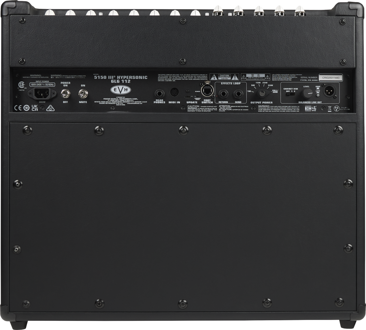 EVH  5150III® Hypersonic™ 6L6 1x12, Black - Metronome Music Inc.