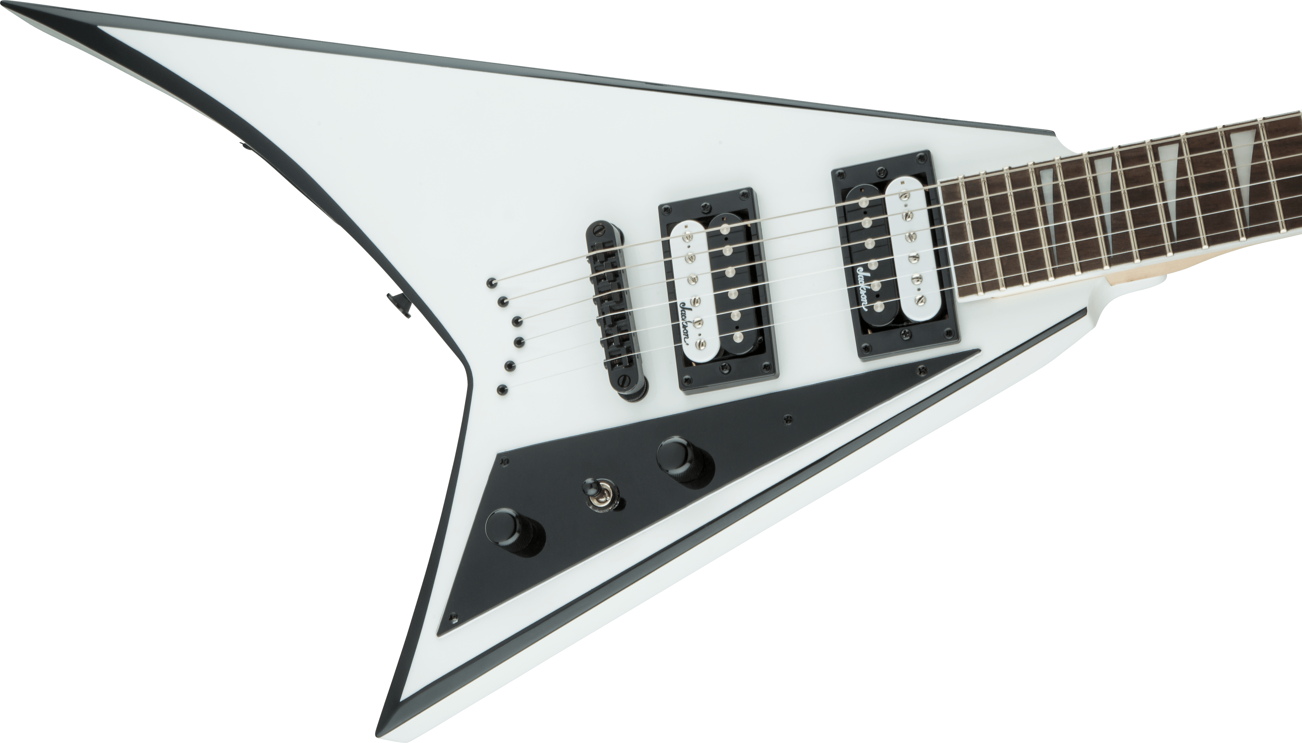 Jackson  JS Series Rhoads JS32T, Amaranth Fingerboard, White with Black Bevels - Metronome Music Inc.