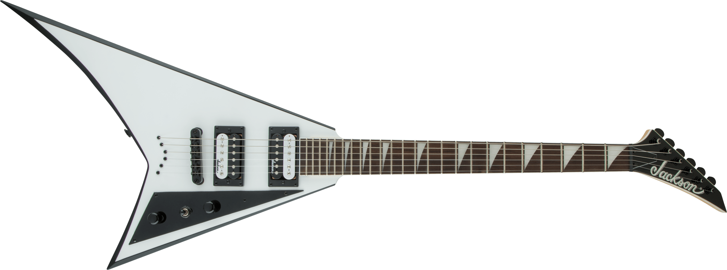 Jackson  JS Series Rhoads JS32T, Amaranth Fingerboard, White with Black Bevels - Metronome Music Inc.