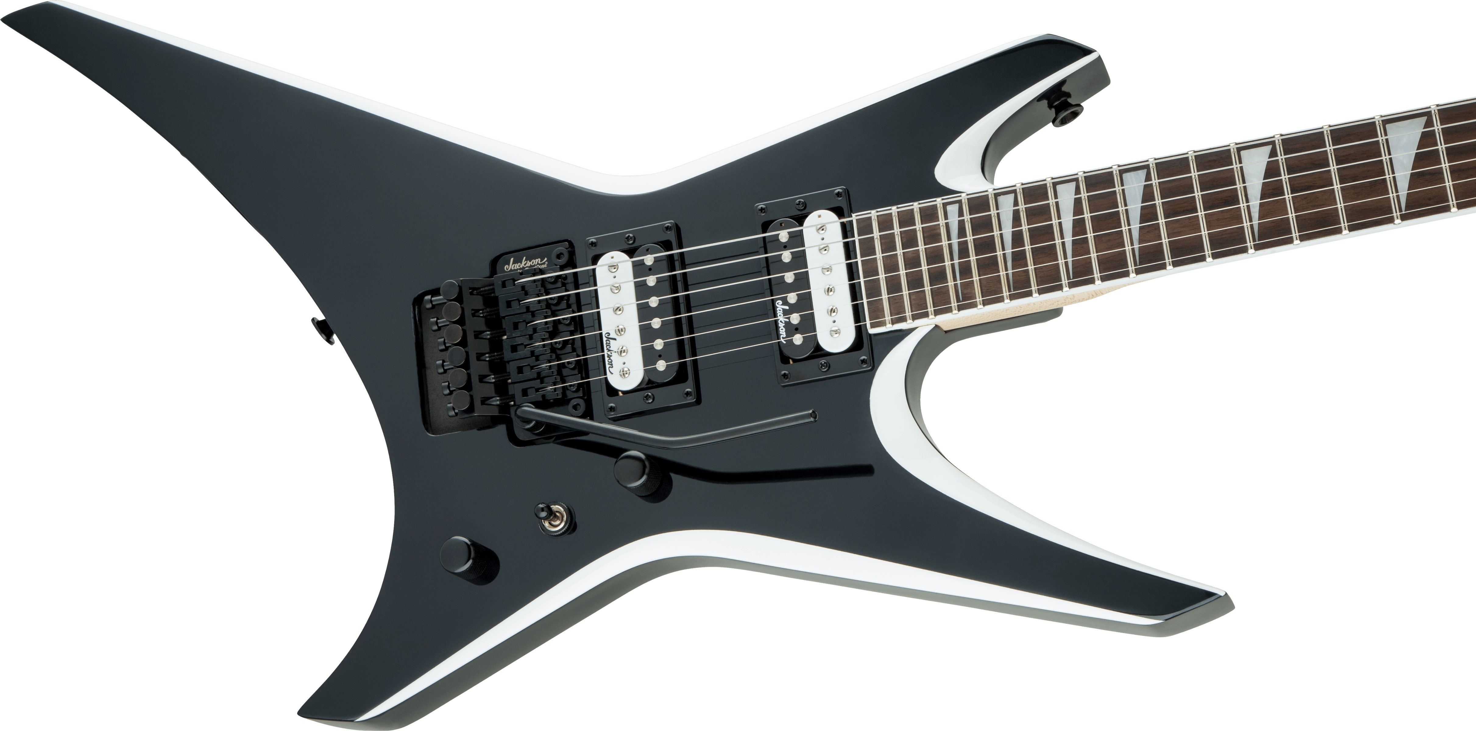 Jackson  JS Series Warrior JS32, Amaranth Fingerboard, Black with White Bevels - Metronome Music Inc.
