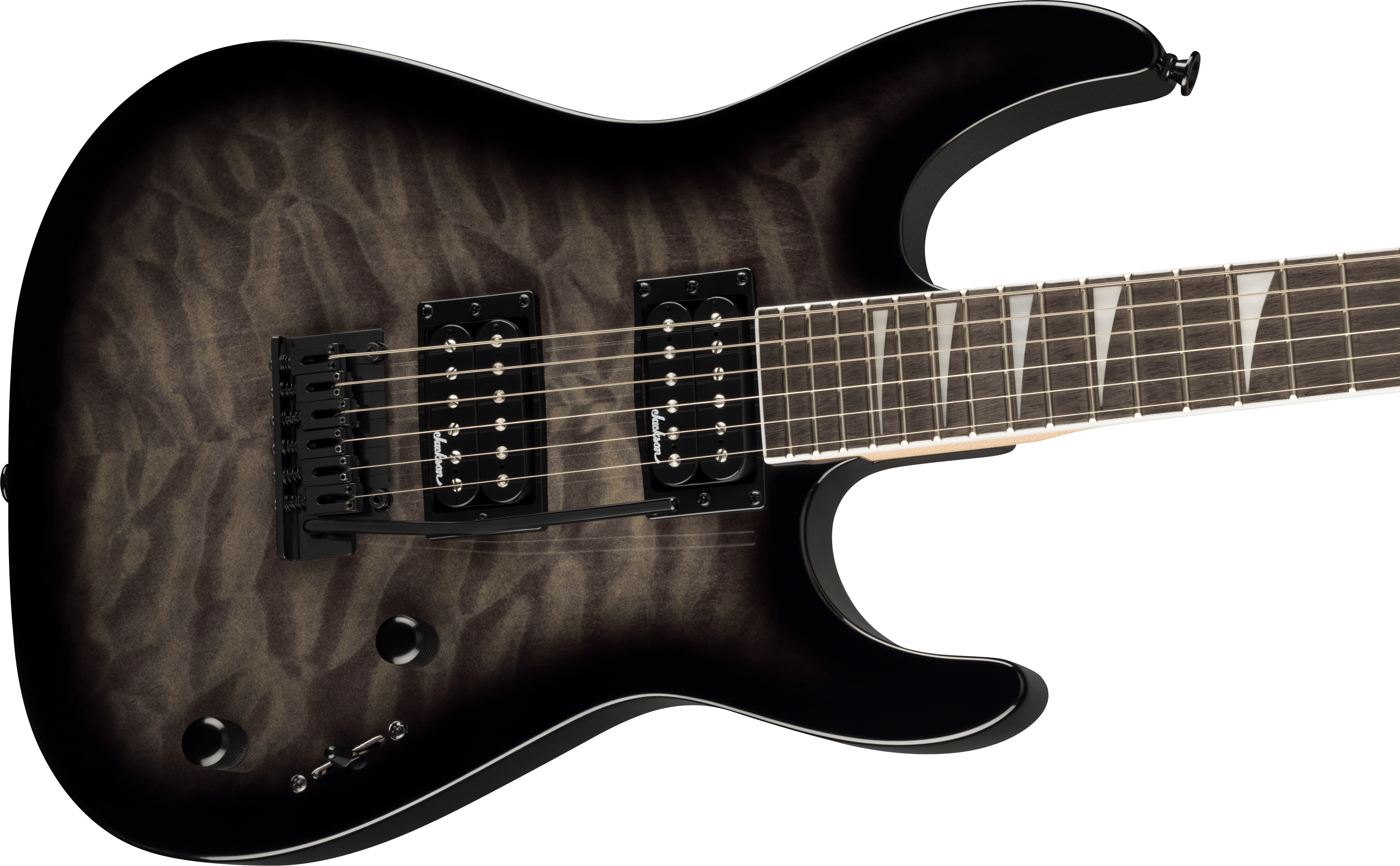 Jackson JS Series Dinky JS20 DKQ 2PT, Amaranth Fingerboard, Transparent Black Burst
