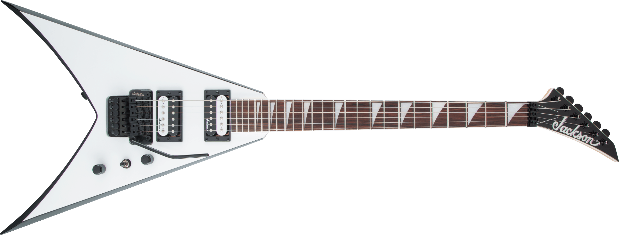 Jackson JS Series King V JS32, Amaranth Fingerboard, White with Black Bevels - Metronome Music Inc.