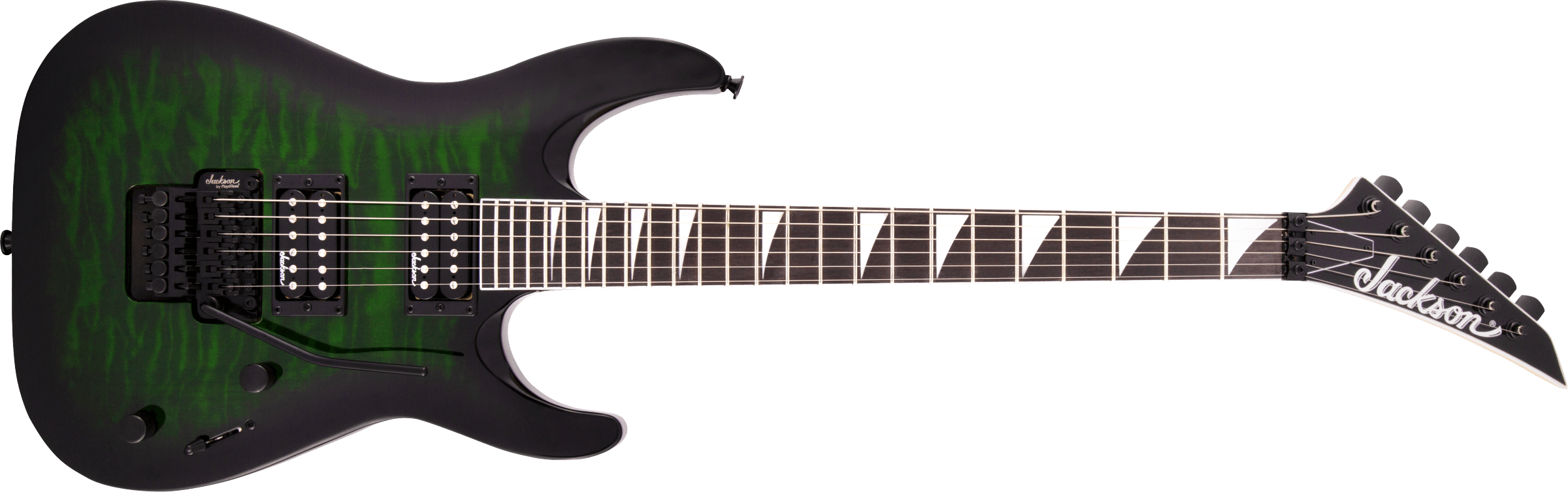 Jackson JS Series Dinky Arch Top JS32Q DKA, Amaranth - Transparent Green Burst - Metronome Music Inc.