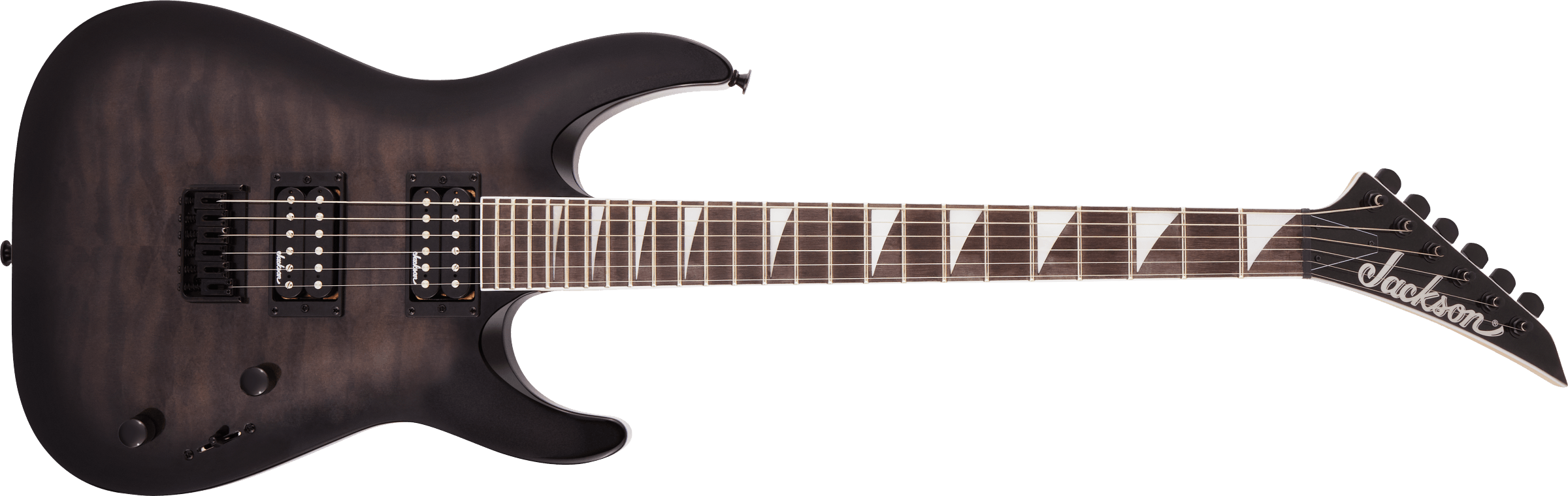 Jackson JS Series Dinky Arch Top JS32Q DKA HT, Amaranth Fingerboard, Transparent Black Burst - Metronome Music Inc.