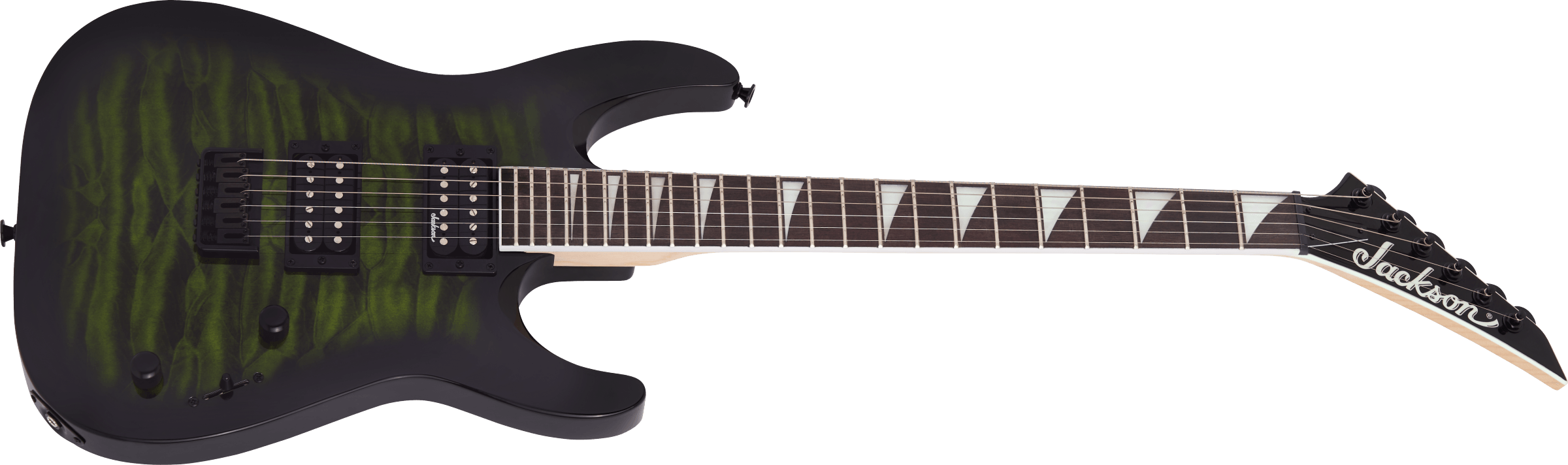 Jackson JS Series Dinky Arch Top JS32Q DKA HT, Amaranth Fingerboard, Transparent Green Burst - Metronome Music Inc.