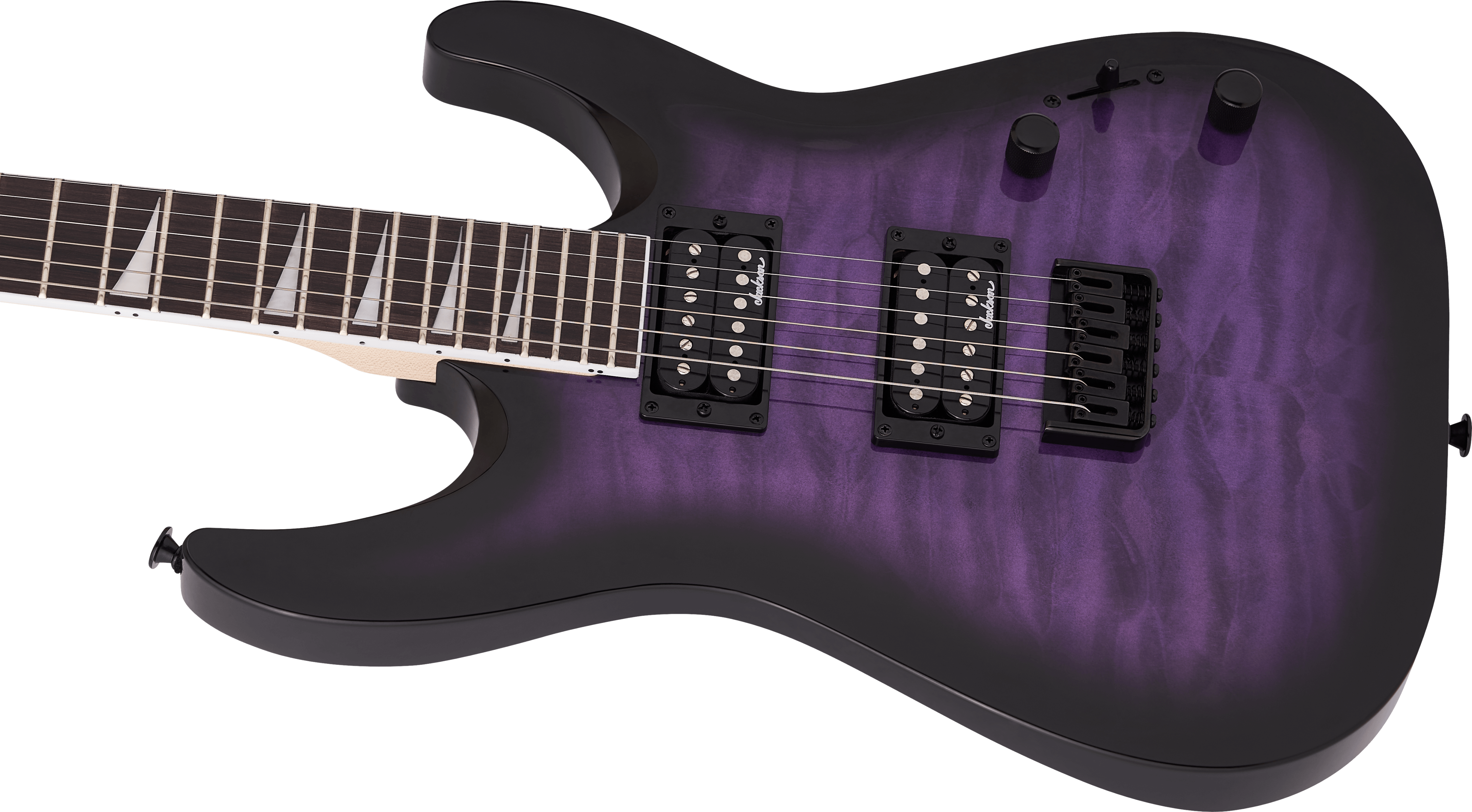 Jackson JS Series Dinky Arch Top JS32Q DKA HT, Amaranth Fingerboard, Transparent Purple Burst - Metronome Music Inc.