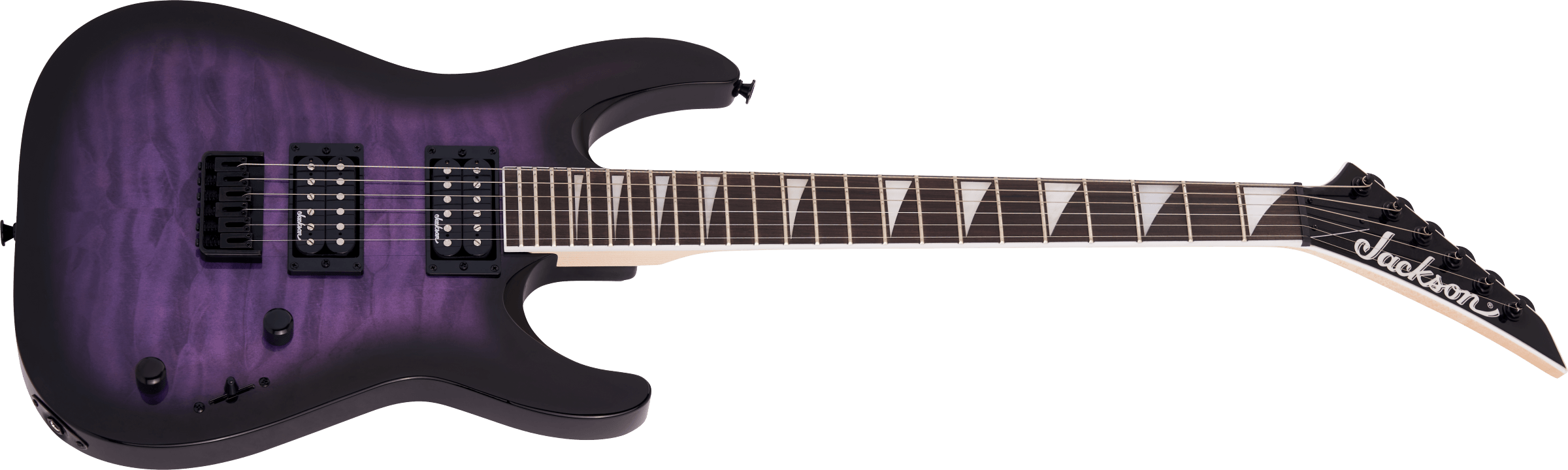 Jackson JS Series Dinky Arch Top JS32Q DKA HT, Amaranth Fingerboard, Transparent Purple Burst - Metronome Music Inc.