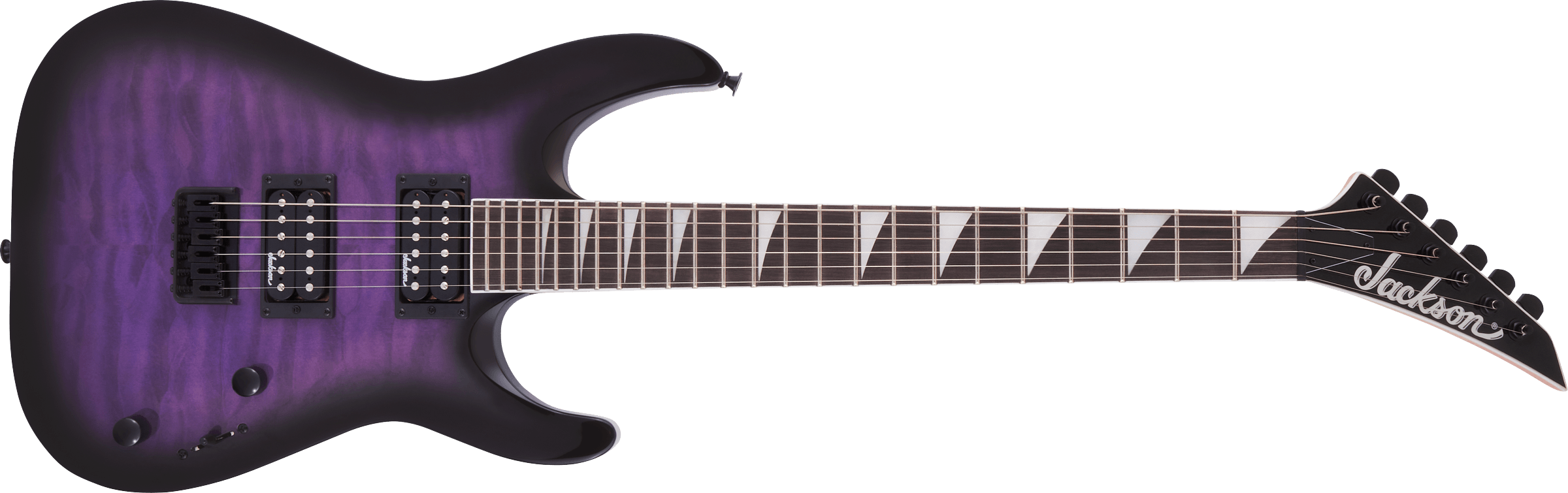 Jackson JS Series Dinky Arch Top JS32Q DKA HT, Amaranth Fingerboard, Transparent Purple Burst - Metronome Music Inc.