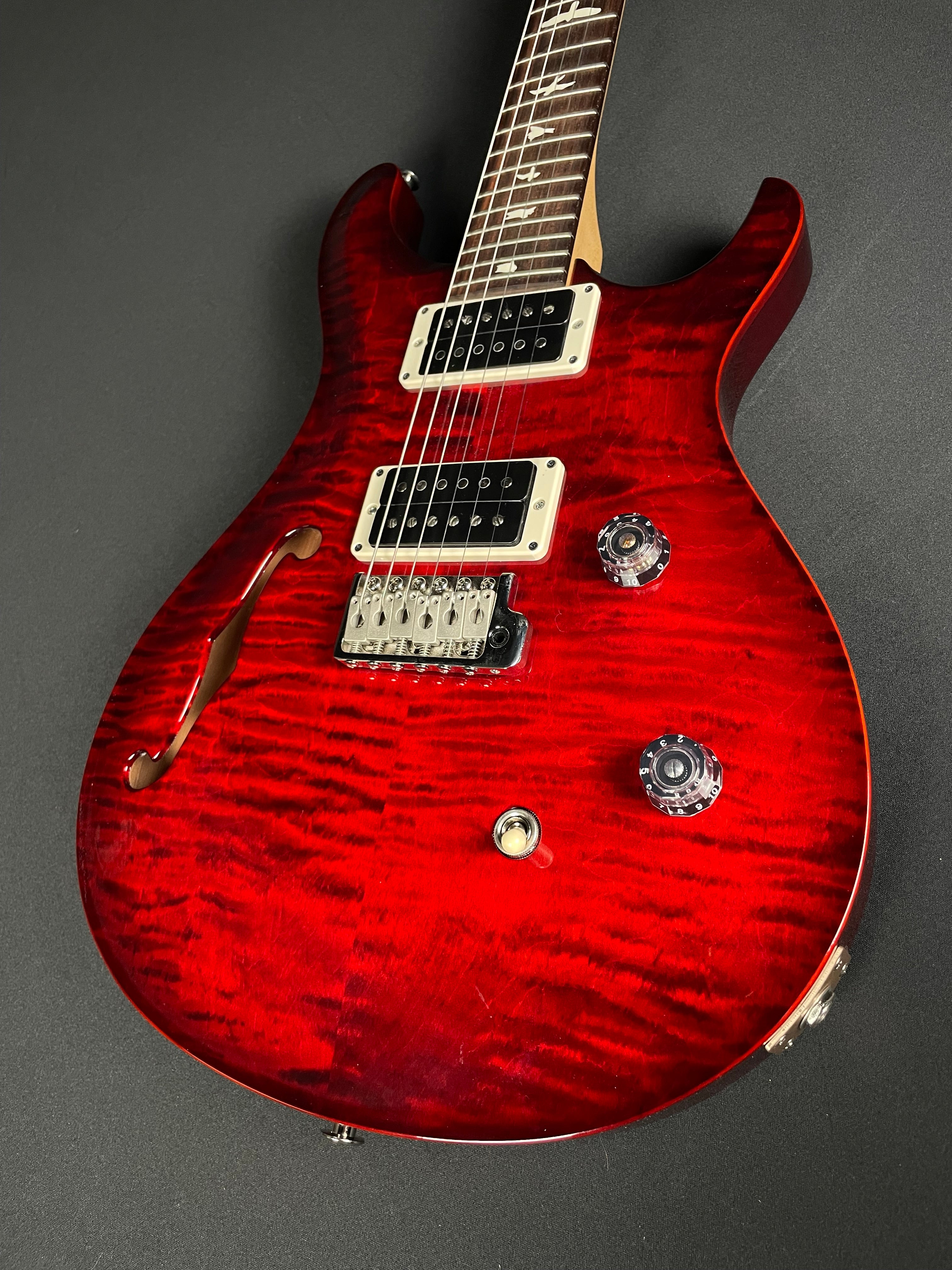 【希少】GrassRoots レスポールベース フレイムメイプル レッド PRS CE 24 Semi-Hollow w/Gig Bag - Fire Red Burst