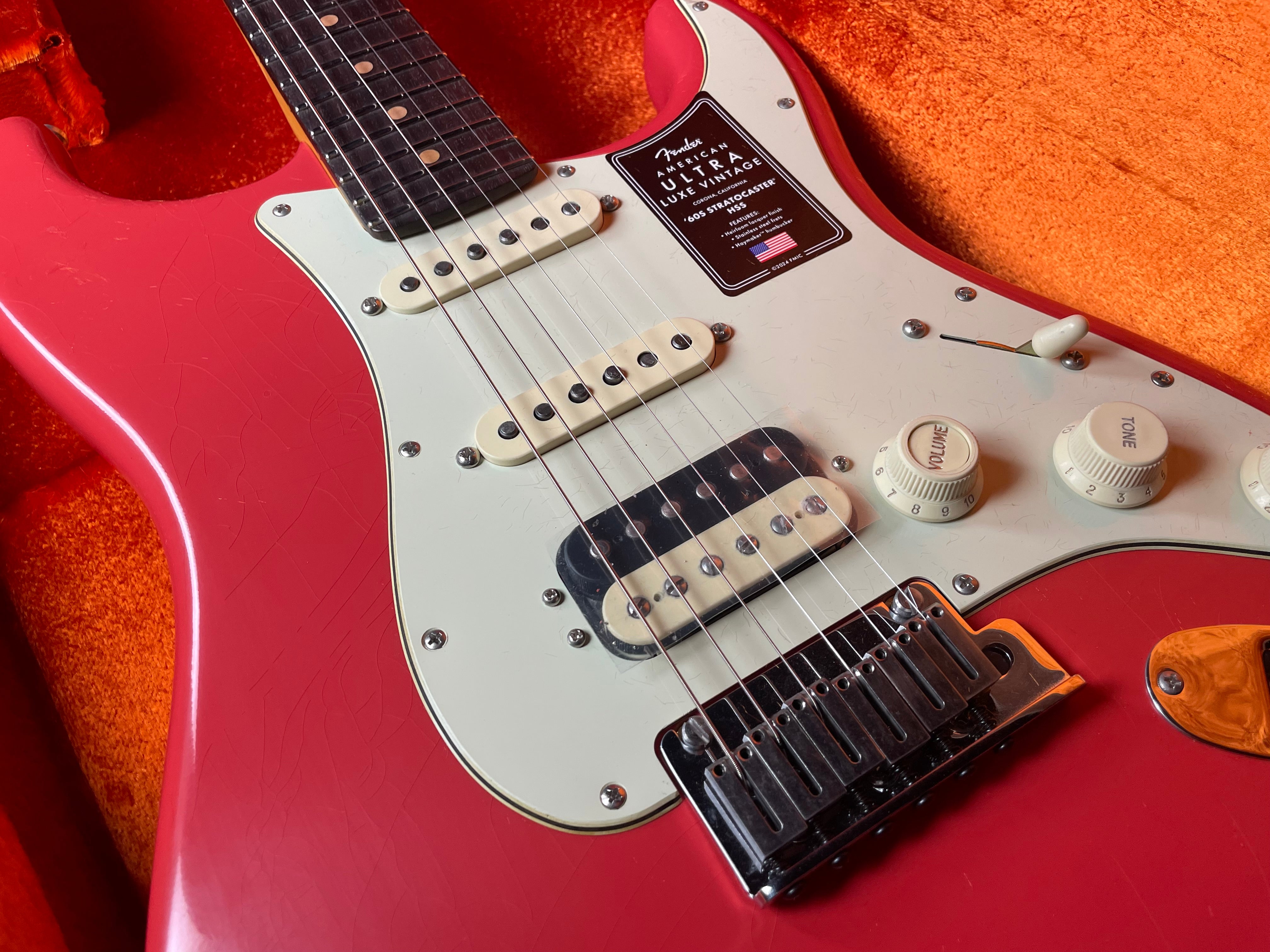 Fender American Ultra Luxe Vintage '60s Stratocaster HSS, Rosewood - Fiesta Red