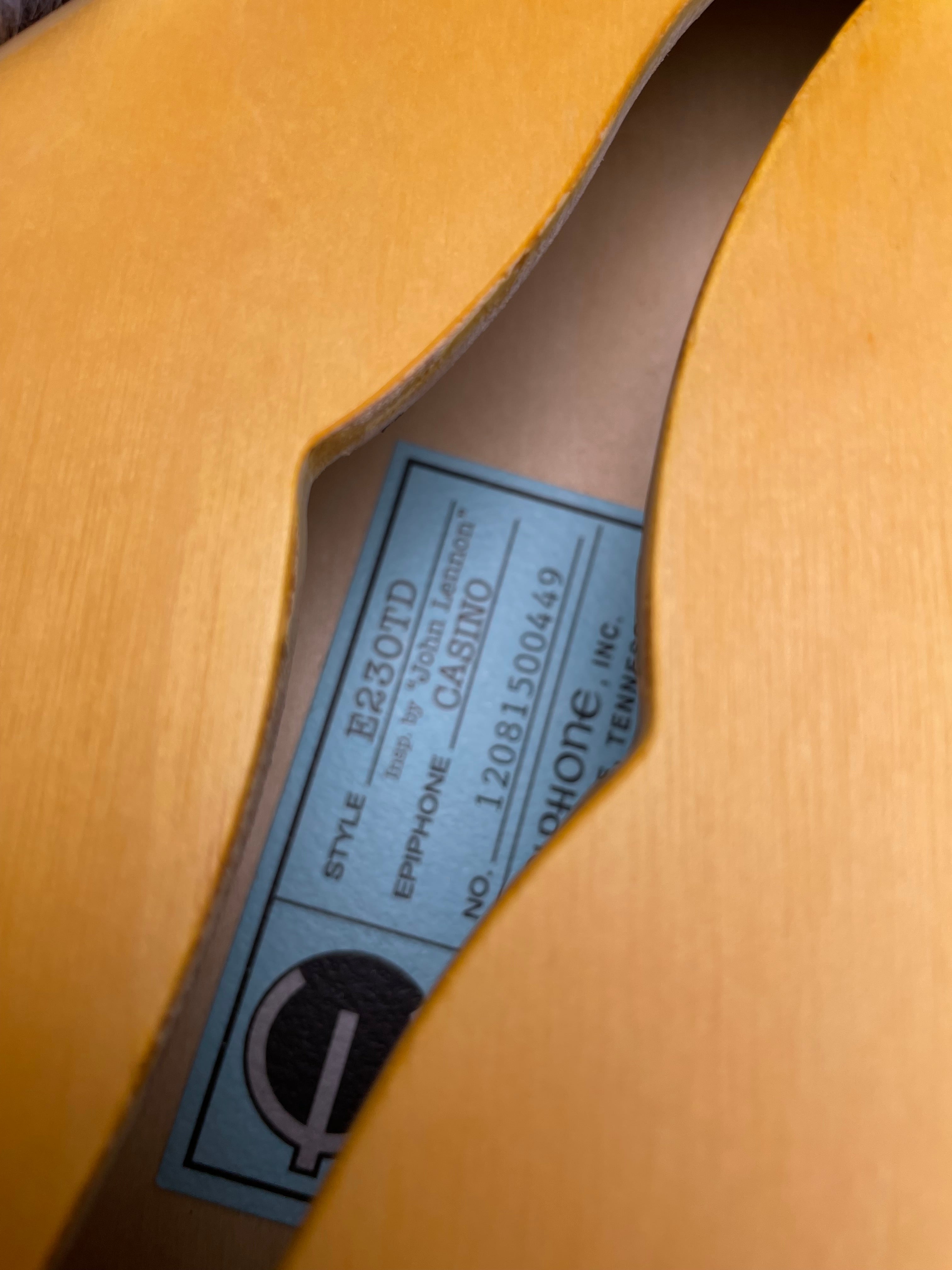 Epiphone Inspired by John Lennon Casino E230TD w/OHSC - Natural (2012) - Metronome Music Inc.