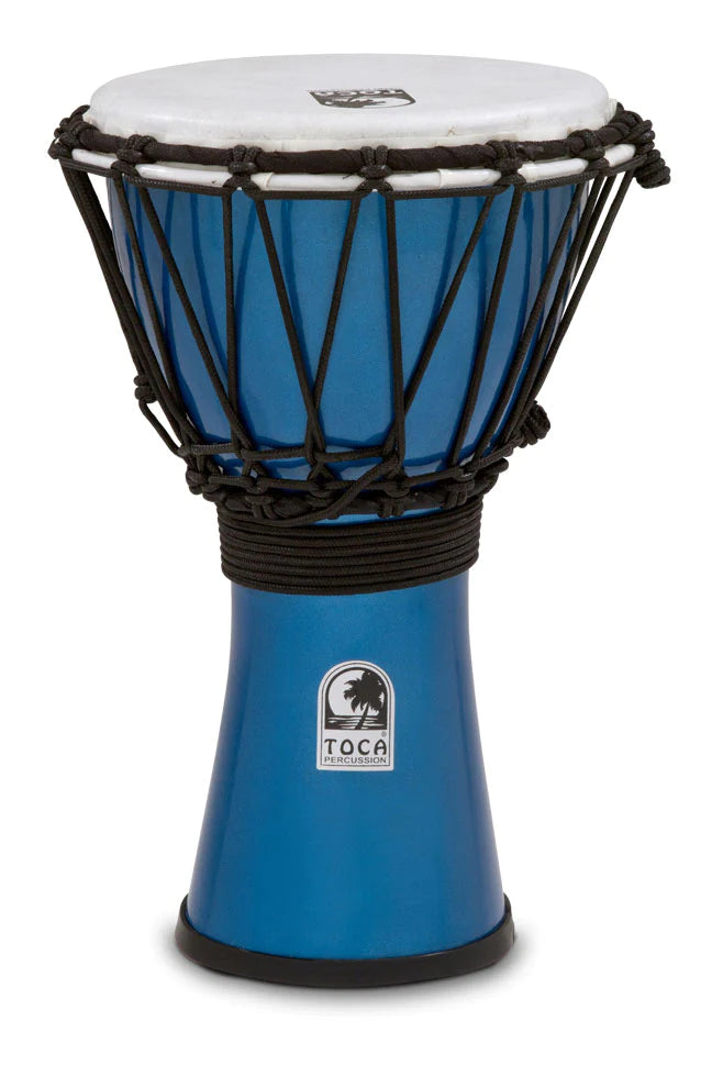 Toca Freestyle Colorsound 7" Djembe, Metallic Blue - Metronome Music Inc.