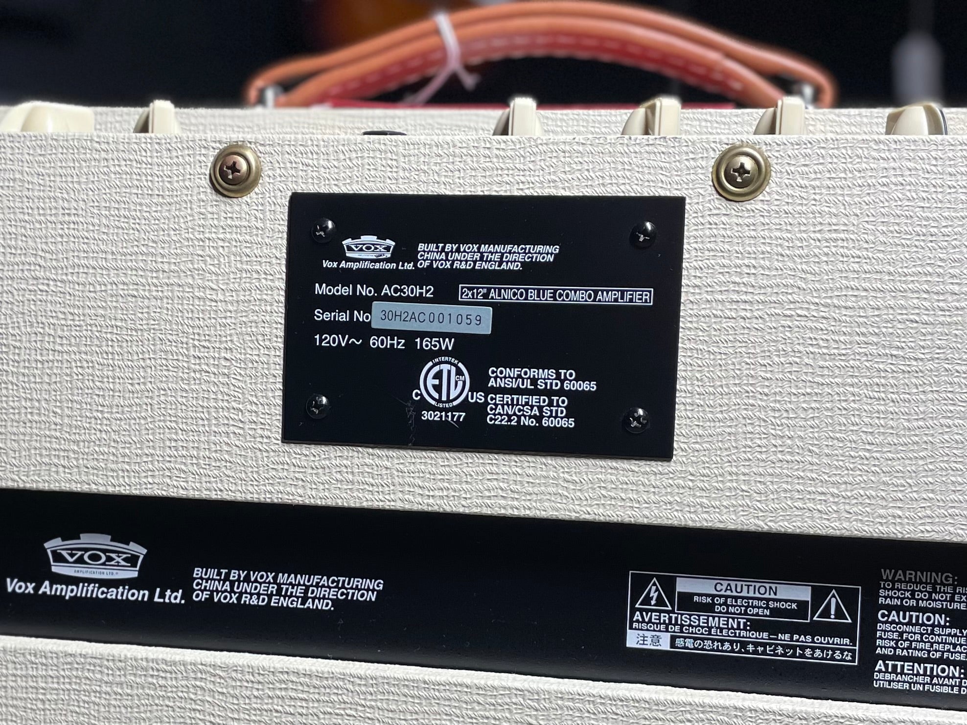 Vox AC30H2 50th Anniversary Hand-Wired 30-Watt 2x12" Guitar Combo