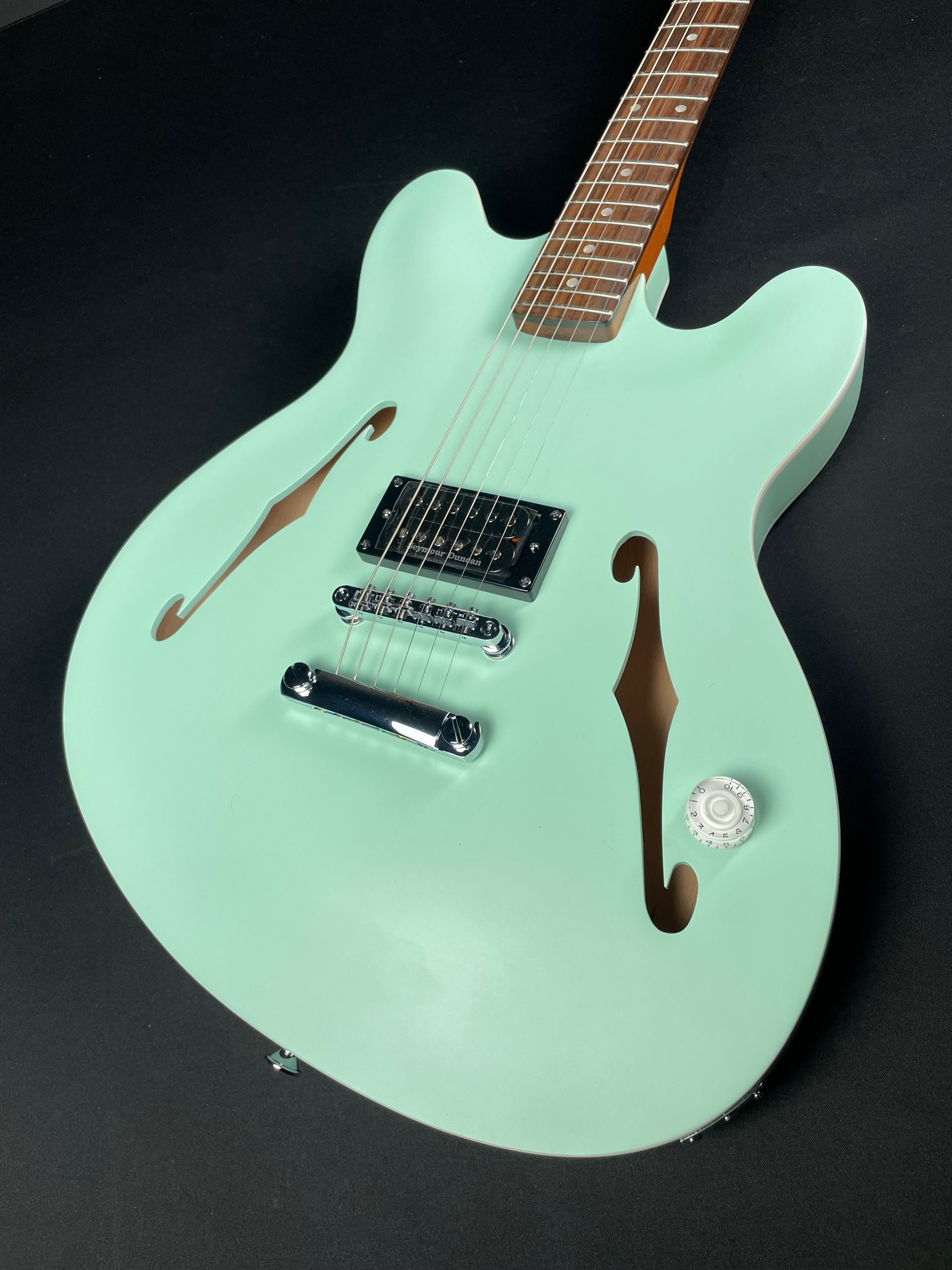 Fender Tom DeLonge Starcaster - Satin Surf Green (MINT) - Metronome Music Inc.