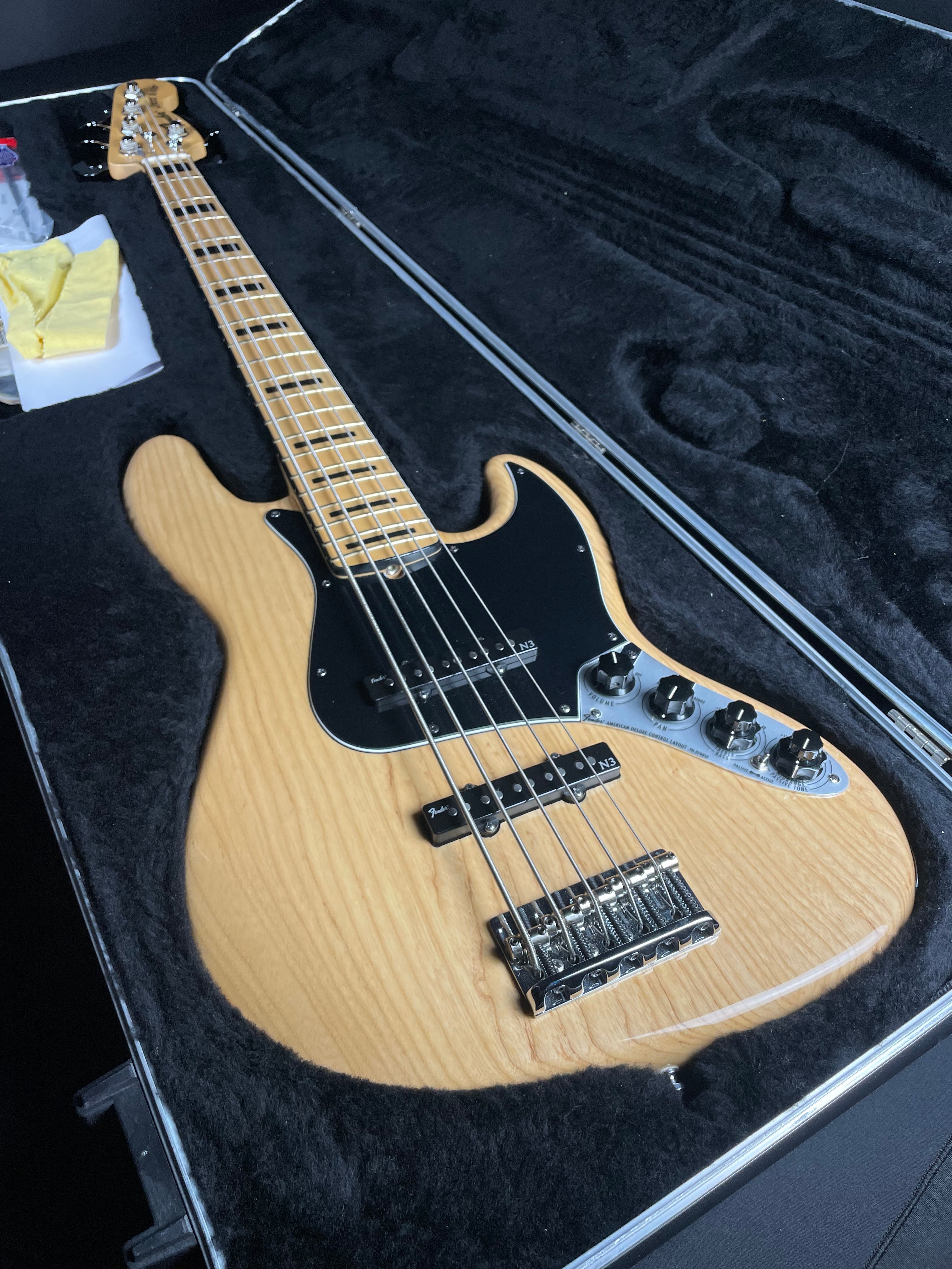 Fender American Deluxe Jazz Bass V Ash w/OHSC - Natural (2012)