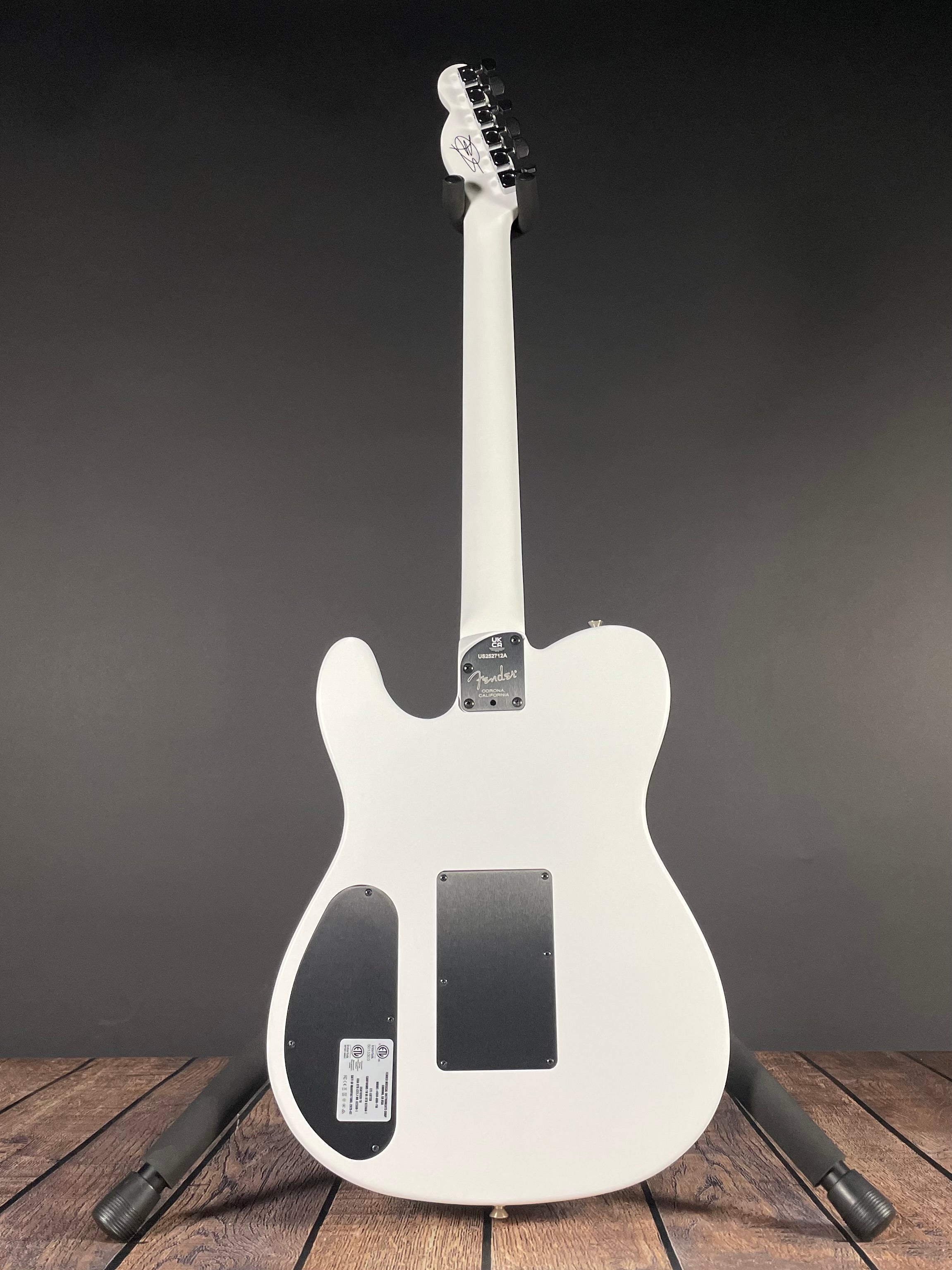 Fender Limited FINNEAS American Acoustasonic Telecaster - Satin Arctic White - Metronome Music Inc.