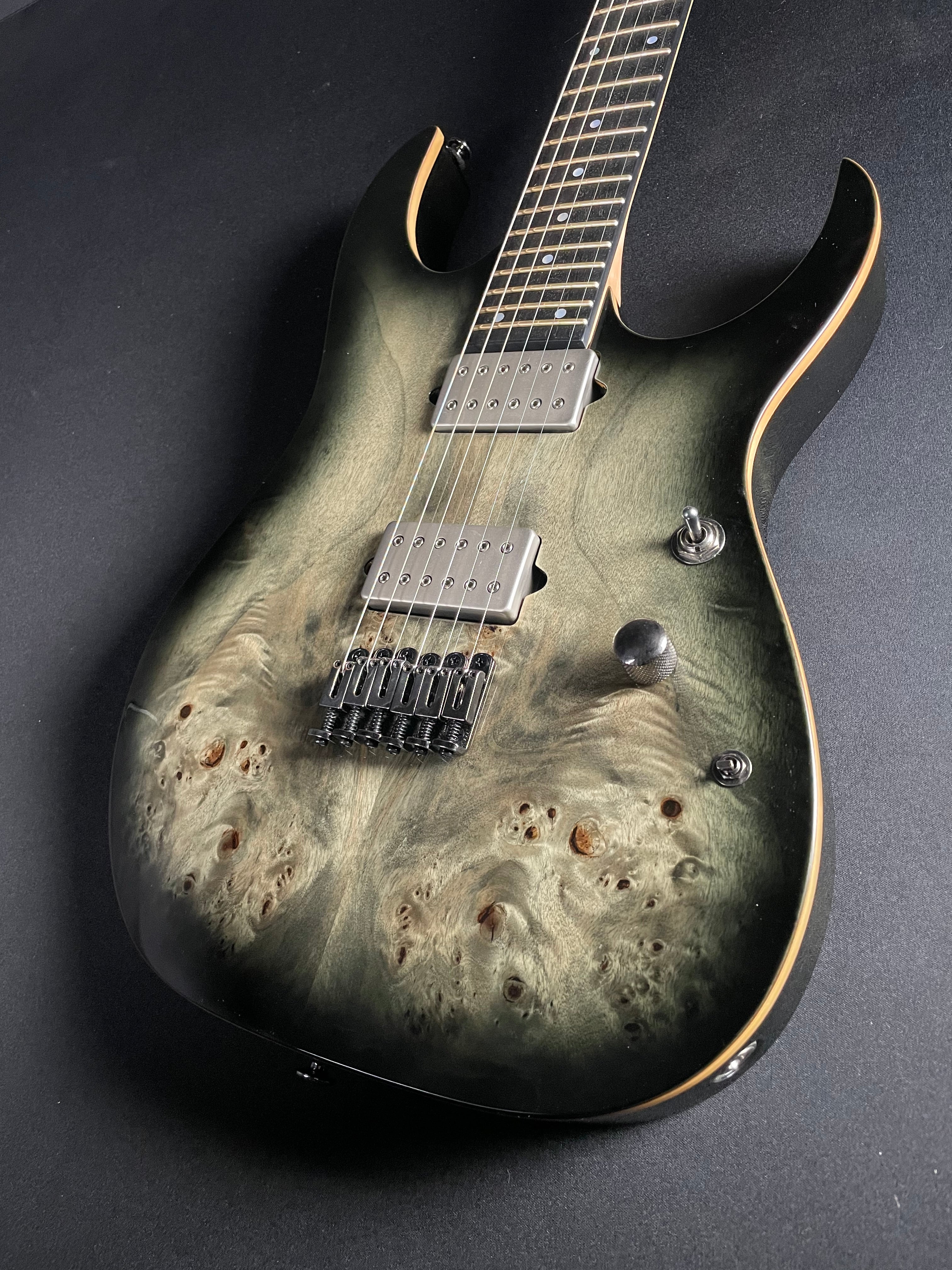 Ibanez RG1121RB Premium w/Gig Bag - Charcoal Burst Burl (Used) - Metronome Music Inc.