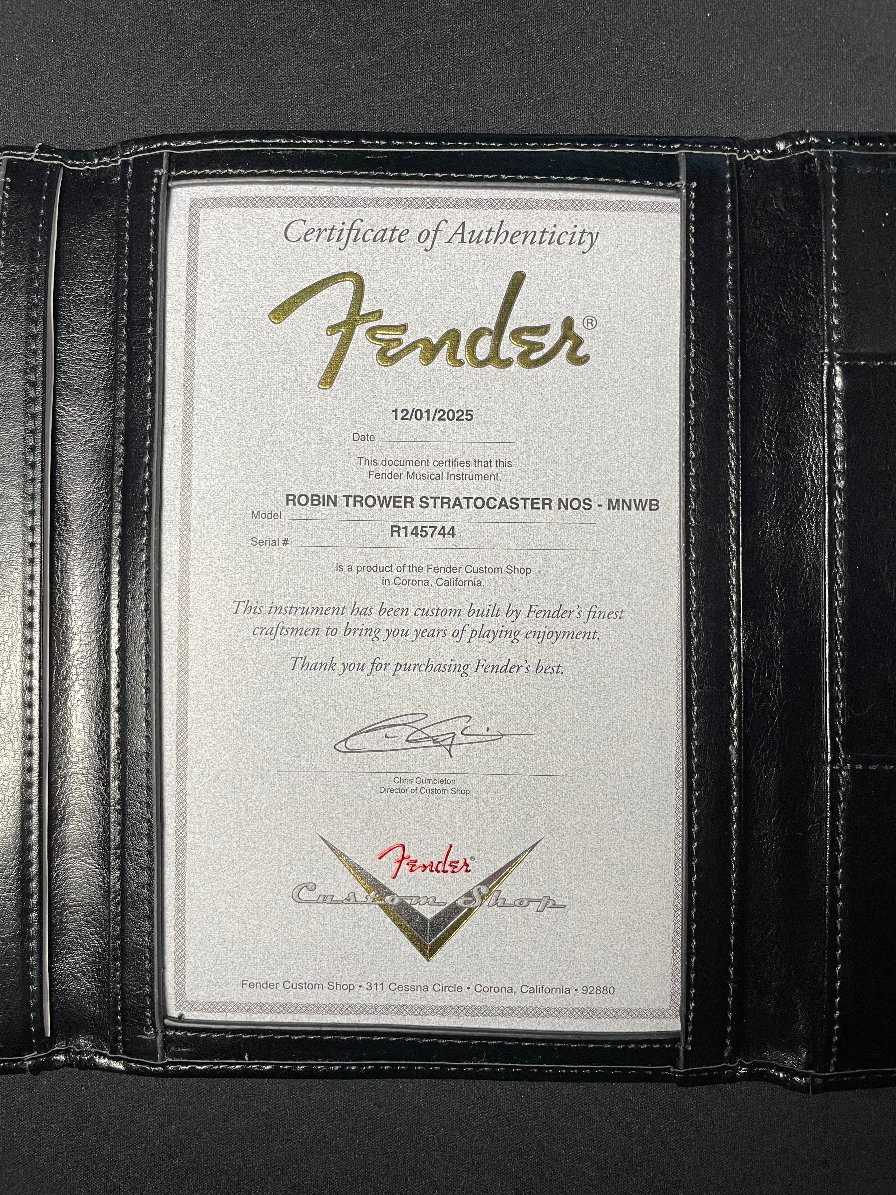 Fender Custom Shop Robin Trower Stratocaster NOS - Midnight Wine Burst