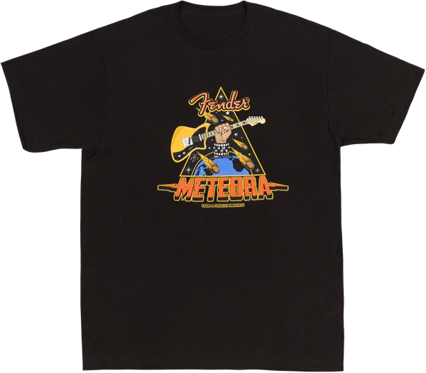 Fender Meteora T-Shirt, Black, XL - Metronome Music Inc.