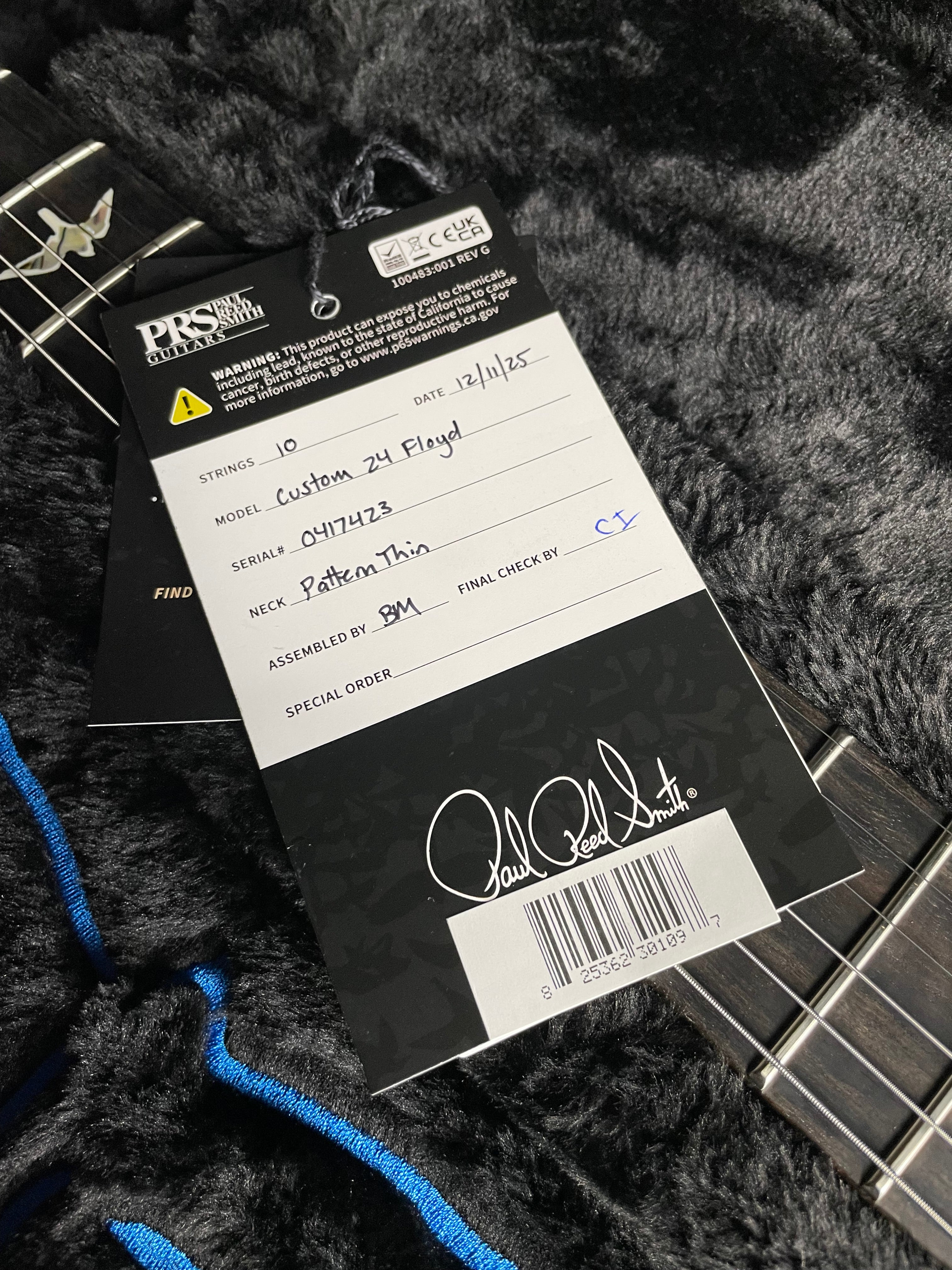 PRS Core Custom 24 "Floyd" Sprayer's Choice - Sparkle Back/Neck (SOLD)