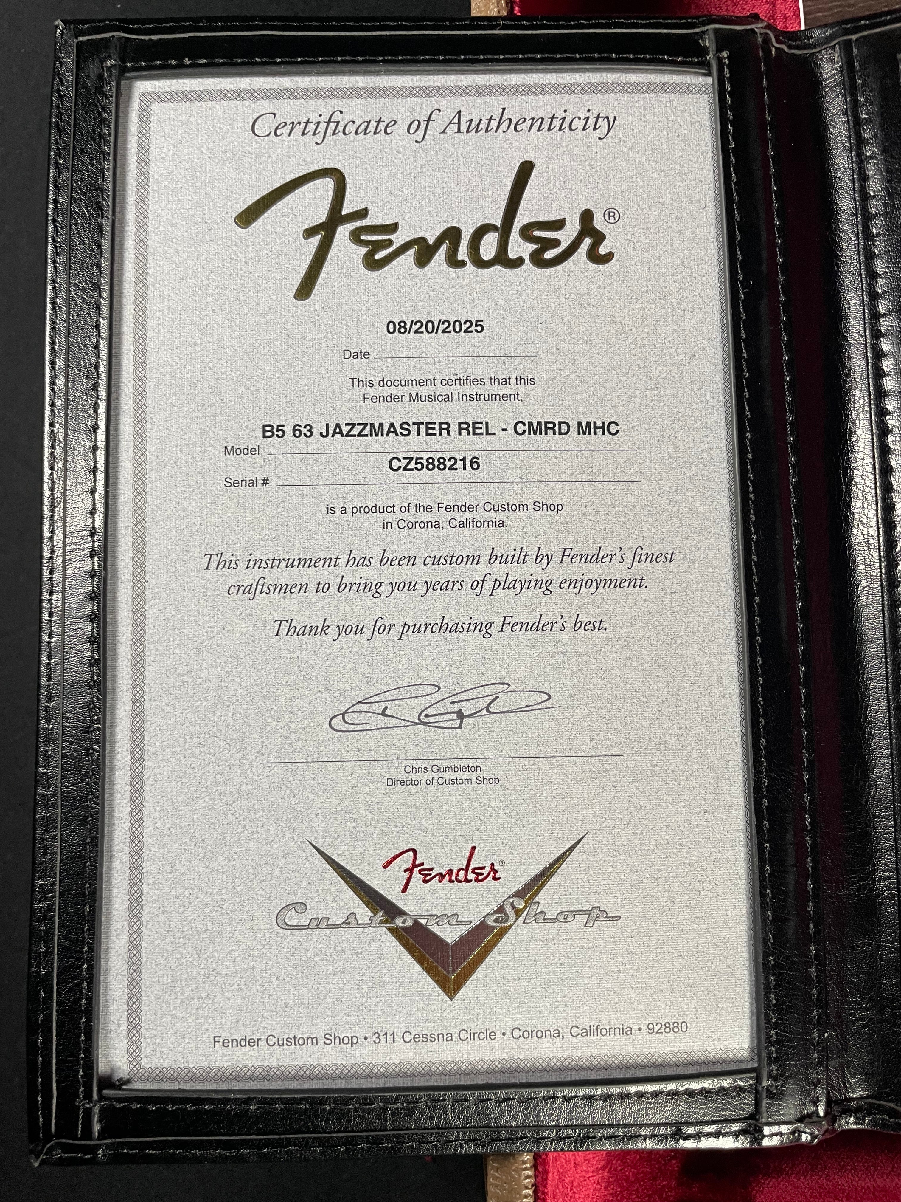 Fender Custom Shop 1963 Jazzmaster Relic, Time Machine - Cimarron Red (2025)
