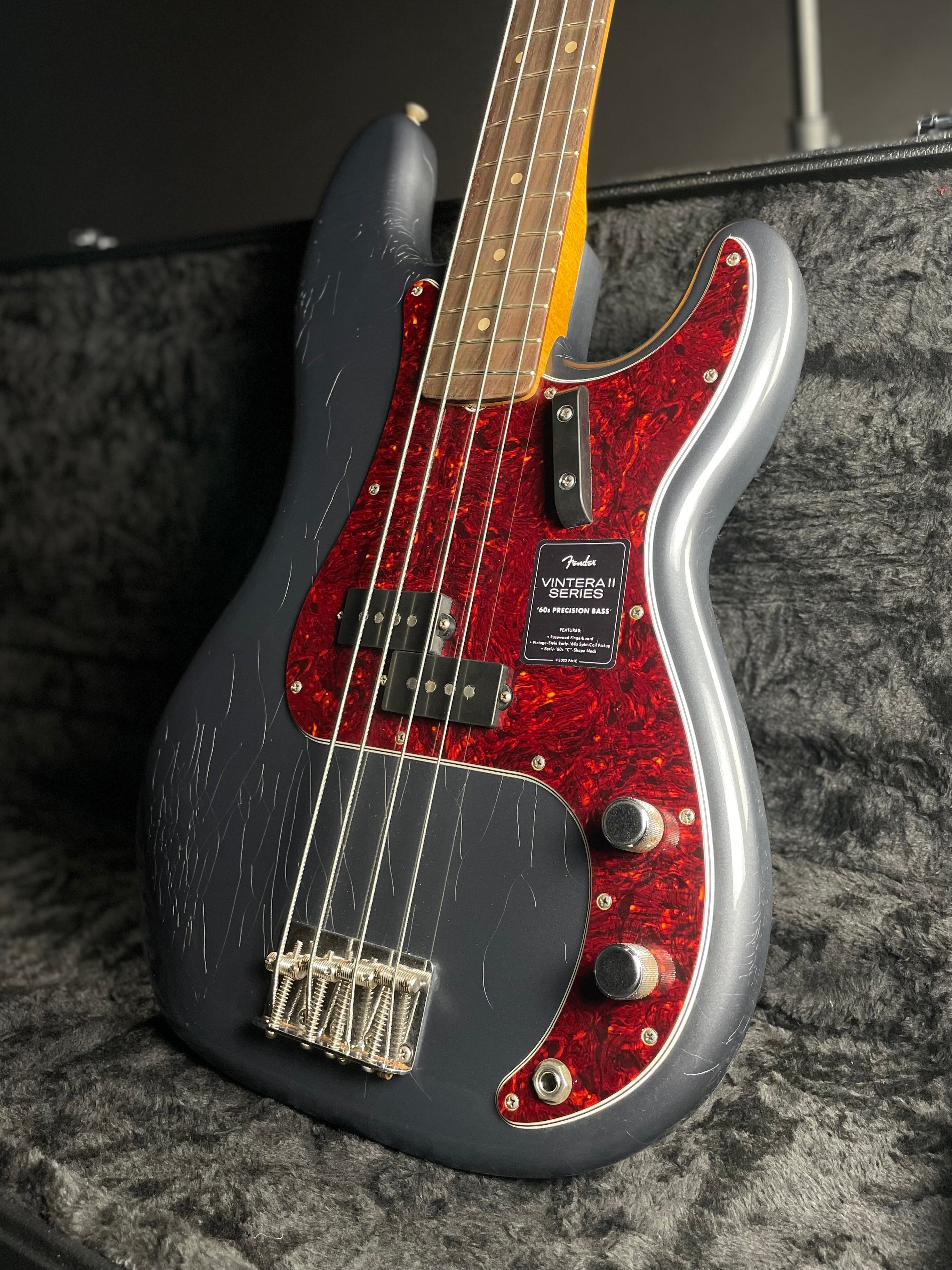 Fender Vintera II Road Worn '60s Precision Bass, Rosewood - Charcoal Frost Metallic