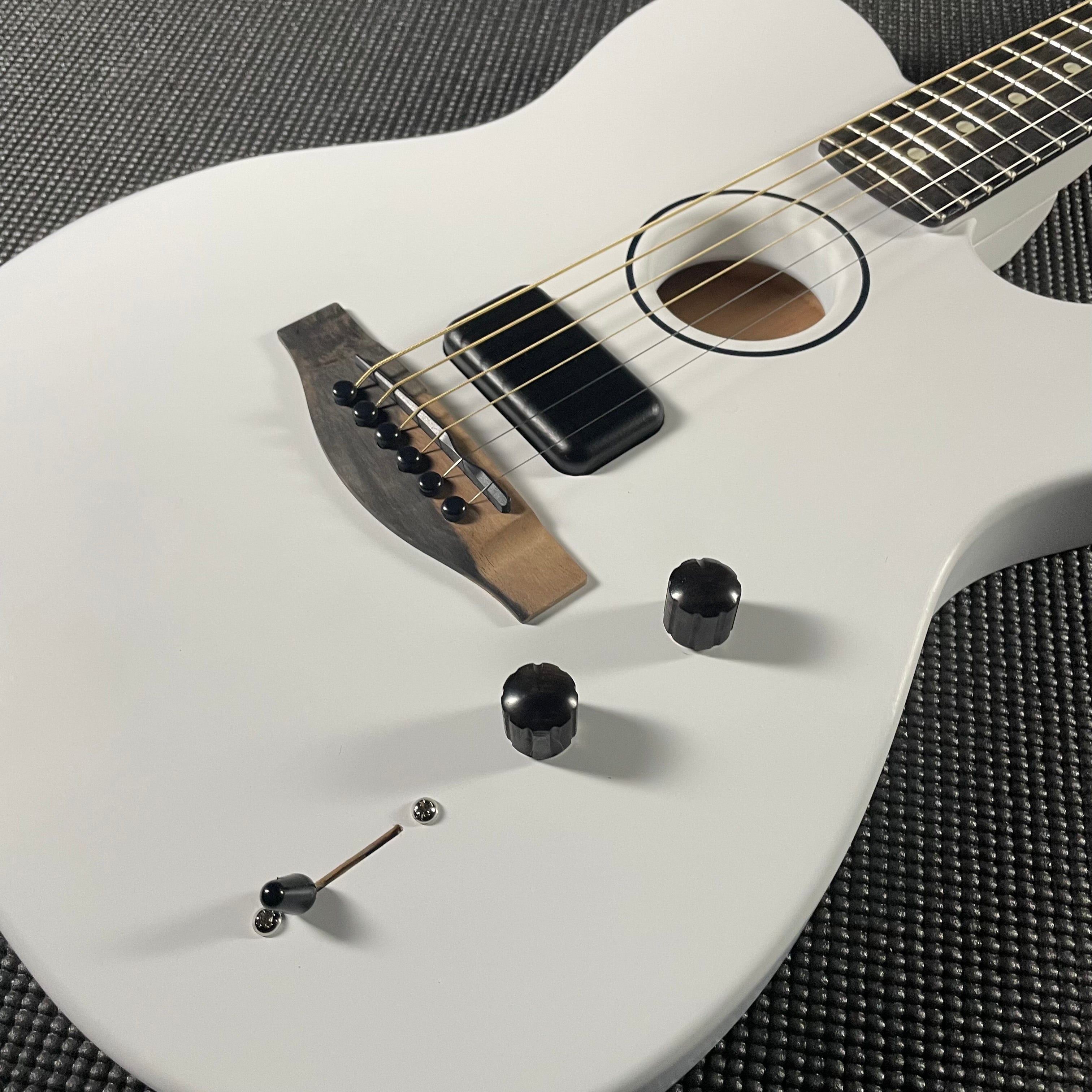 Fender Limited FINNEAS American Acoustasonic Telecaster - Satin Arctic White - Metronome Music Inc.