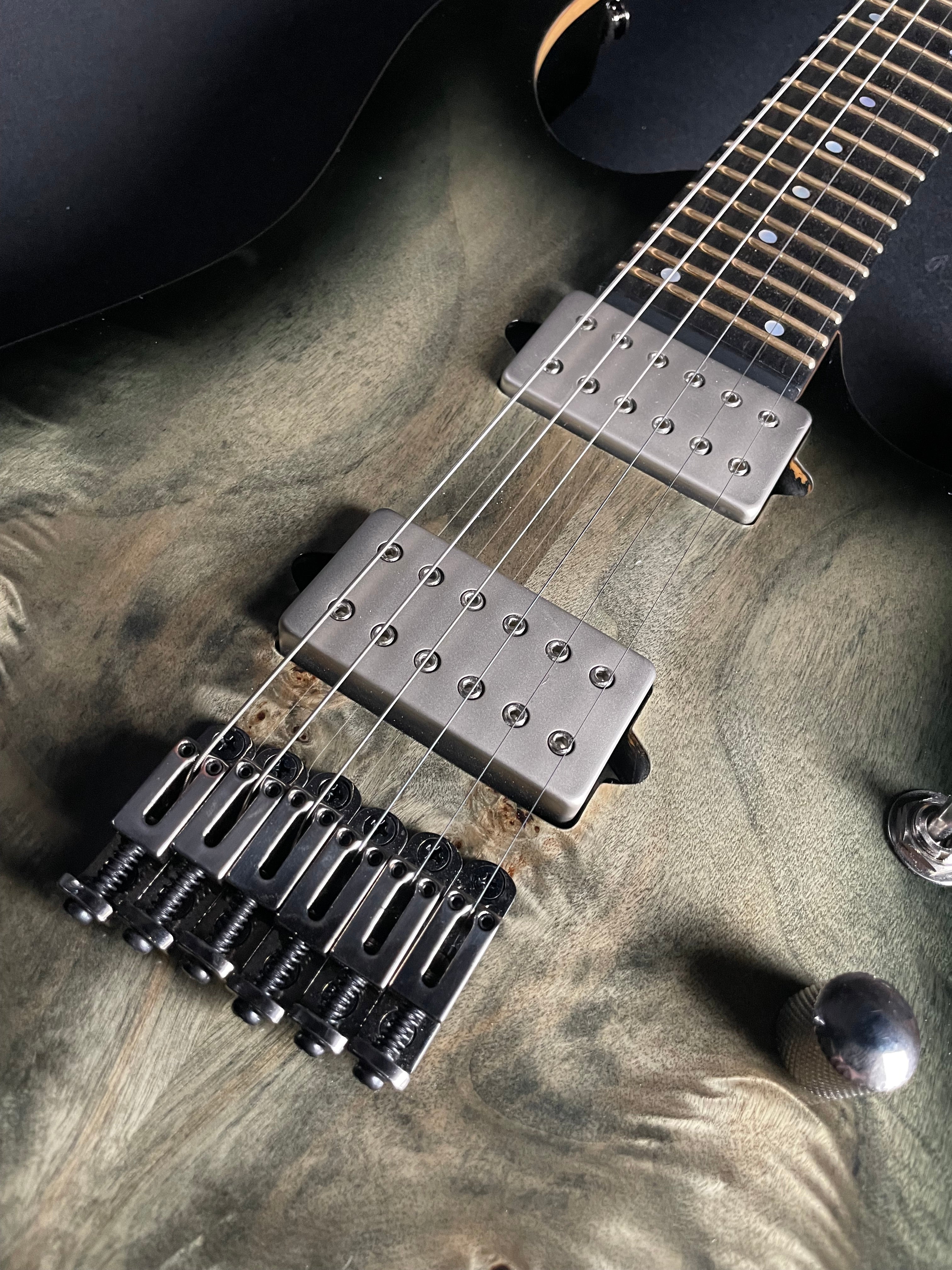 Ibanez RG1121RB Premium w/Gig Bag - Charcoal Burst Burl (Used) - Metronome Music Inc.
