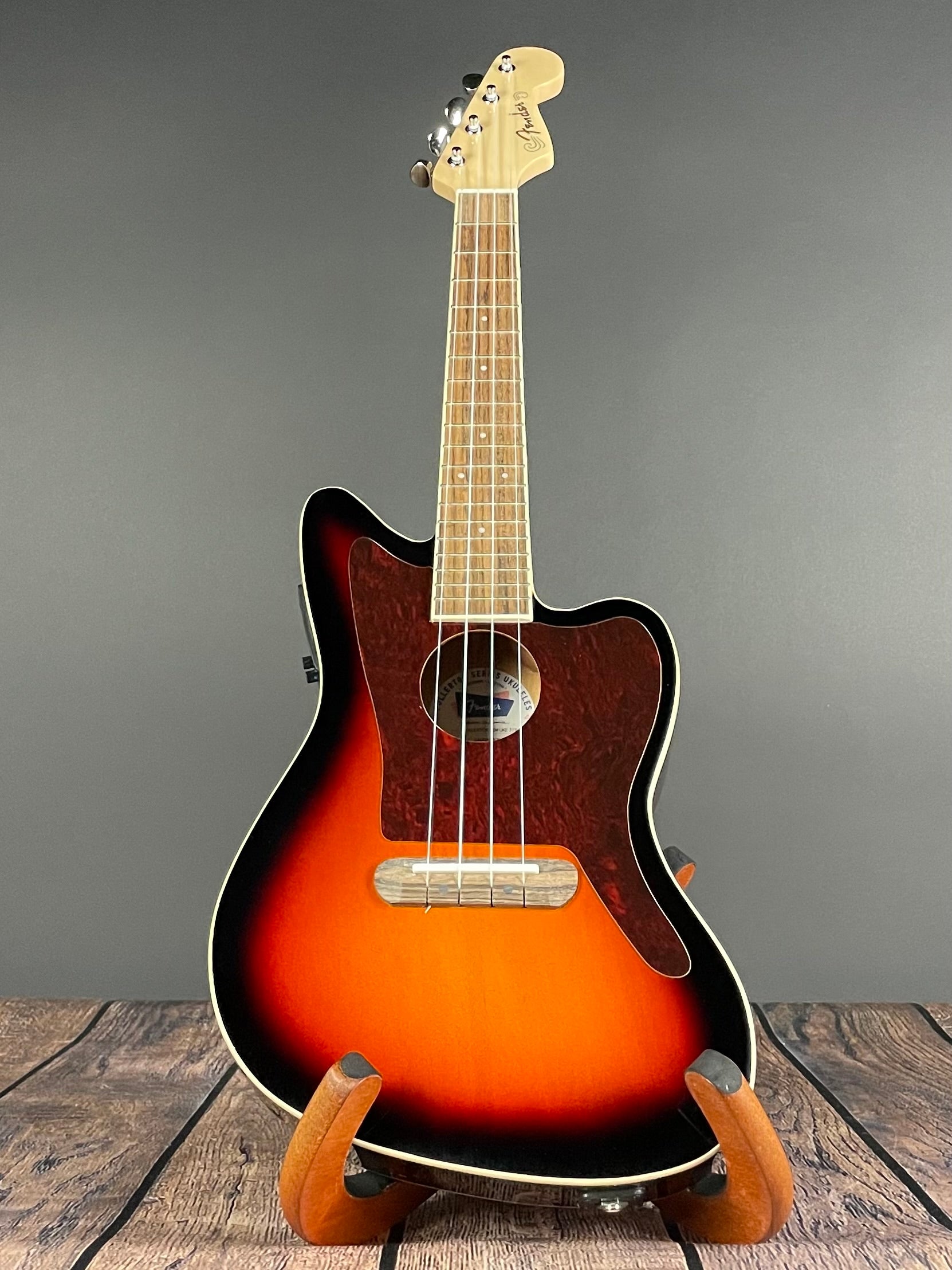 Fender Fullerton Jazzmaster Ukulele- 3-Color Sunburst - Metronome Music Inc.